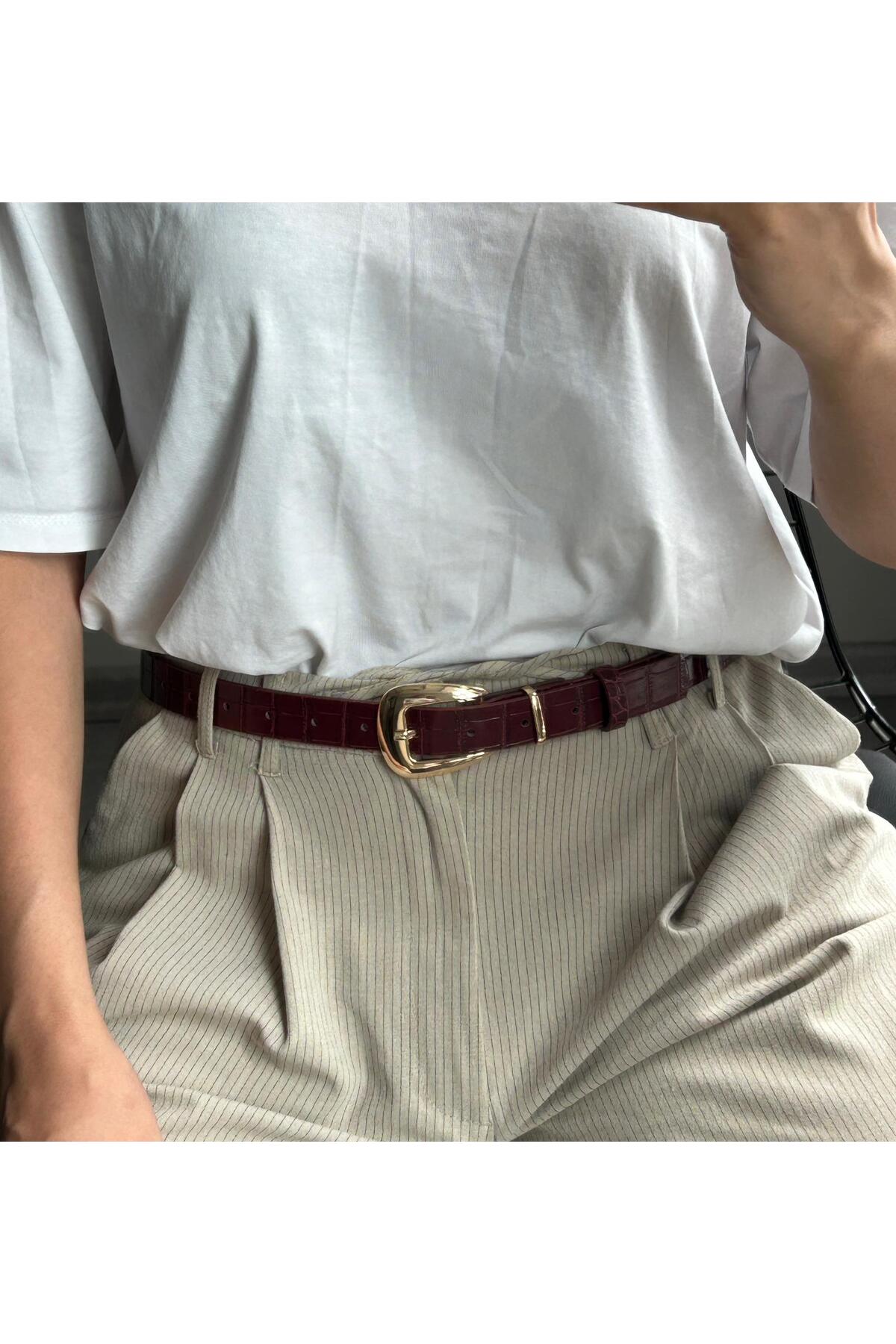 Oval Gold Buckle Belt Waist Belt Jacket Belt Dress Belt Pants Belt