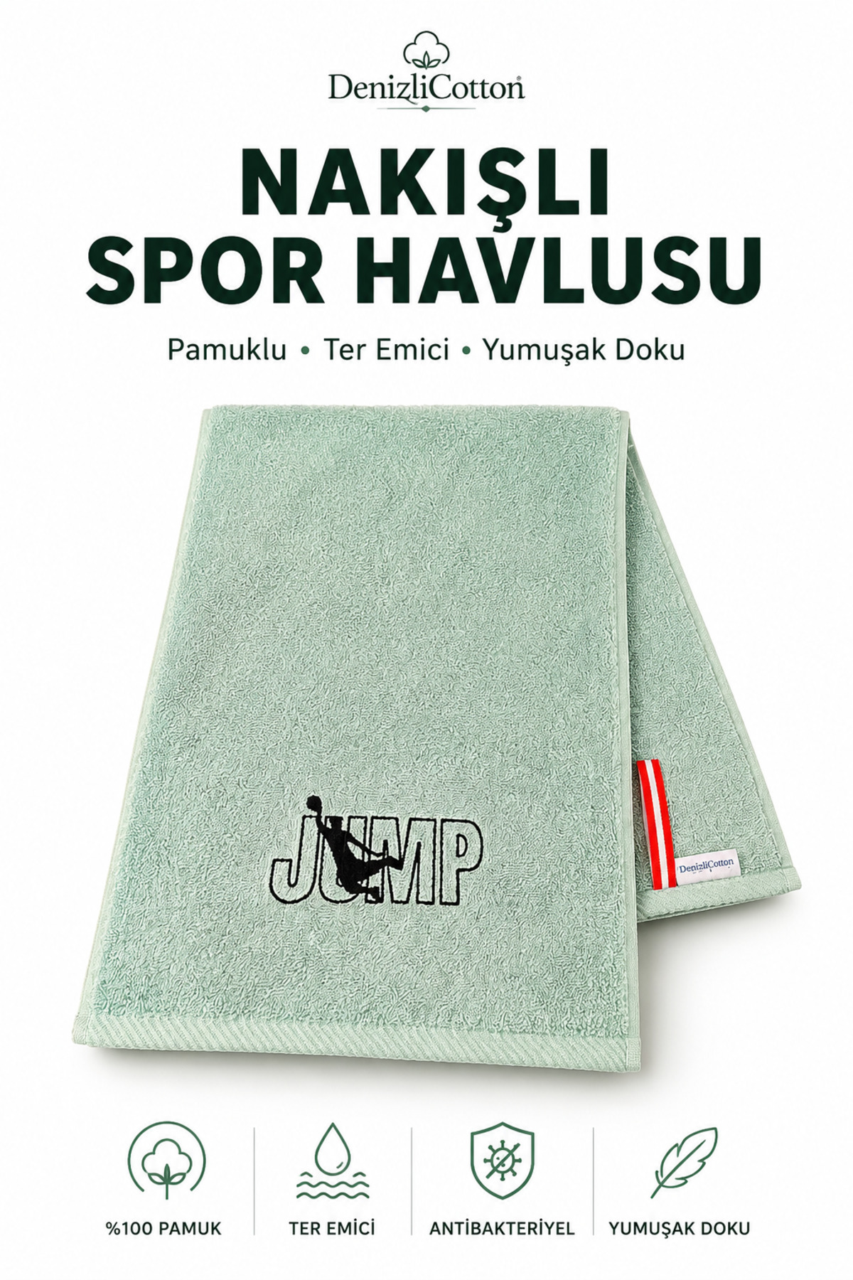 Embroidered Sports Towel Cotton, Anti-bacterial, Sweat Absorbing Fitness Plates Boxing Tennis Sports Towel