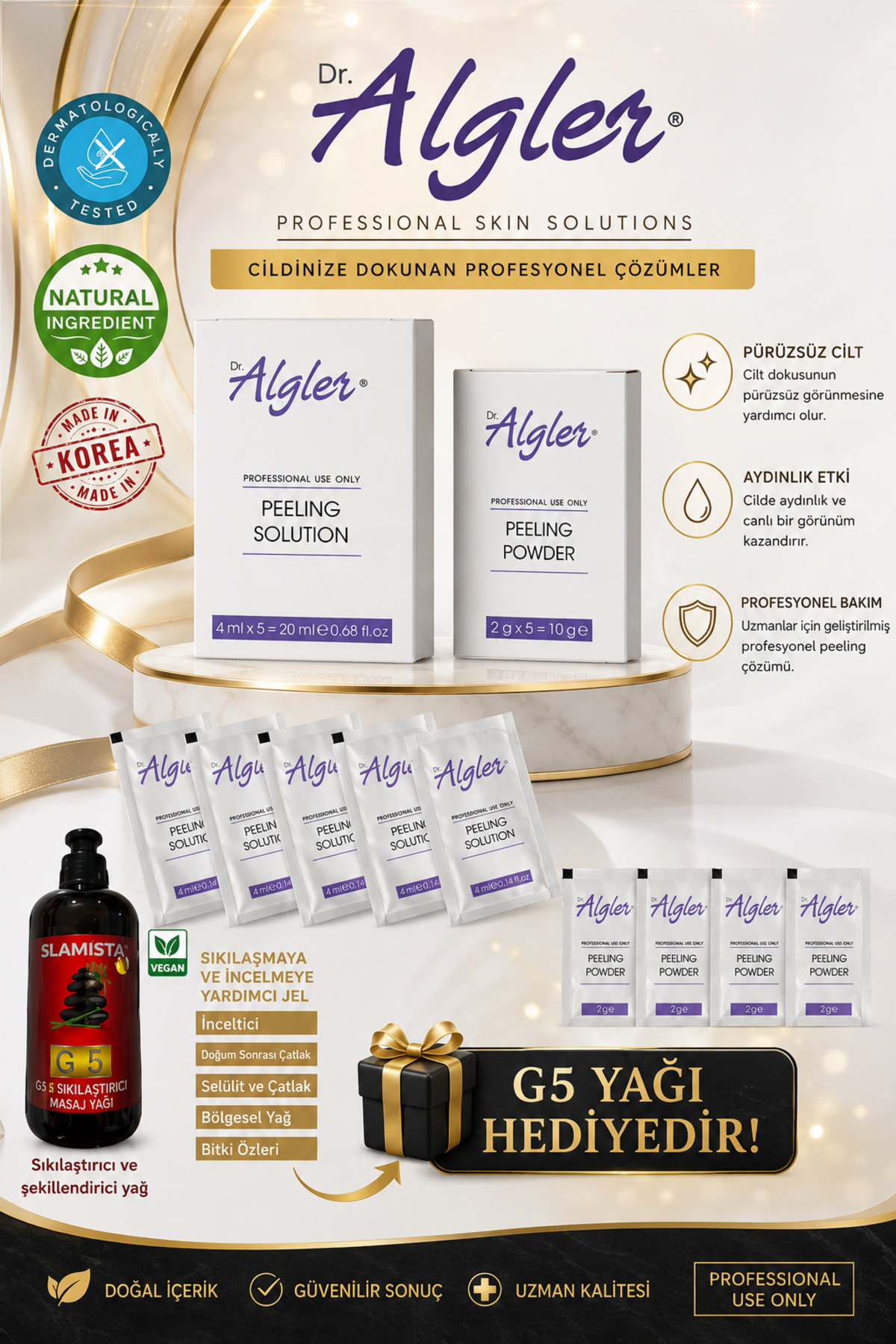 Dr algler yosun peelıng - g5 masaj yağı hedıyelı 250 ml — 055