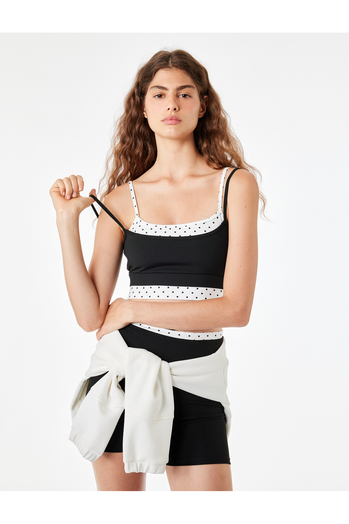 Koton İp Askılı Kolsuz Slim Fit İkili Puantiyeli Sporcu Sütyeni