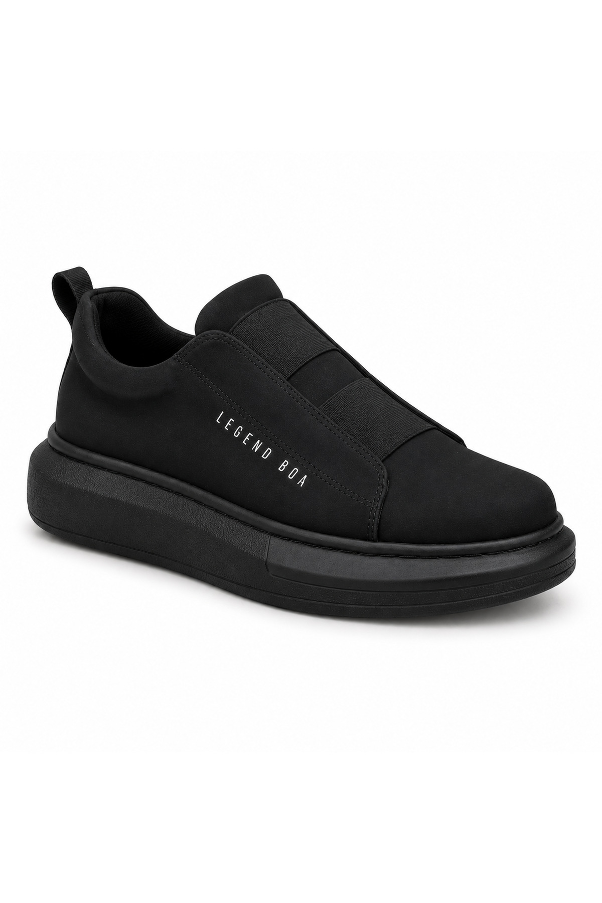 BA0307 Black Leather Faux Leather Casual Men's Sneakers – Orthopedic Support
