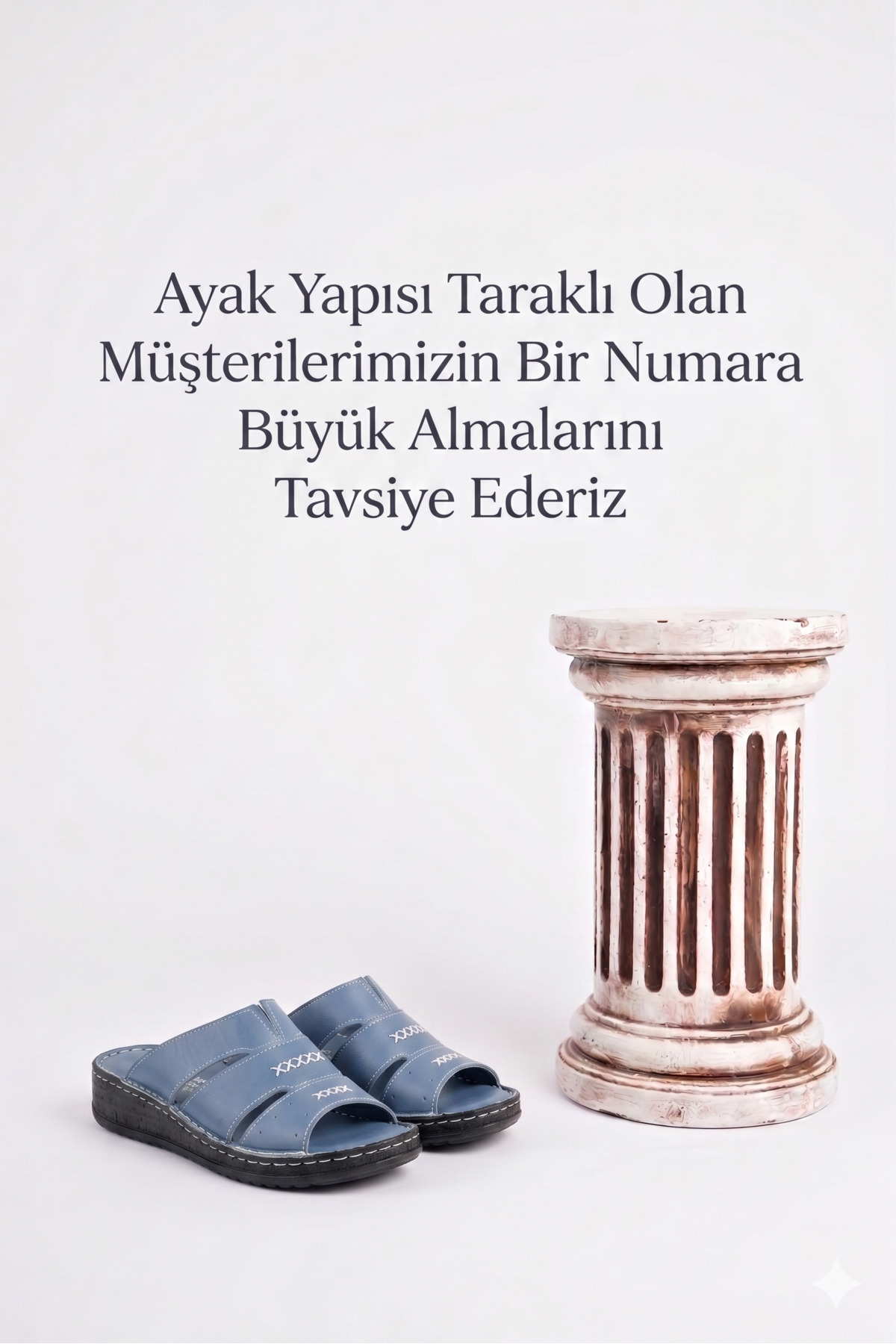 Deripabuc Hakiki Deri Kot Mavi Kadın Deri Terlik Dp62-0213 görsel 4