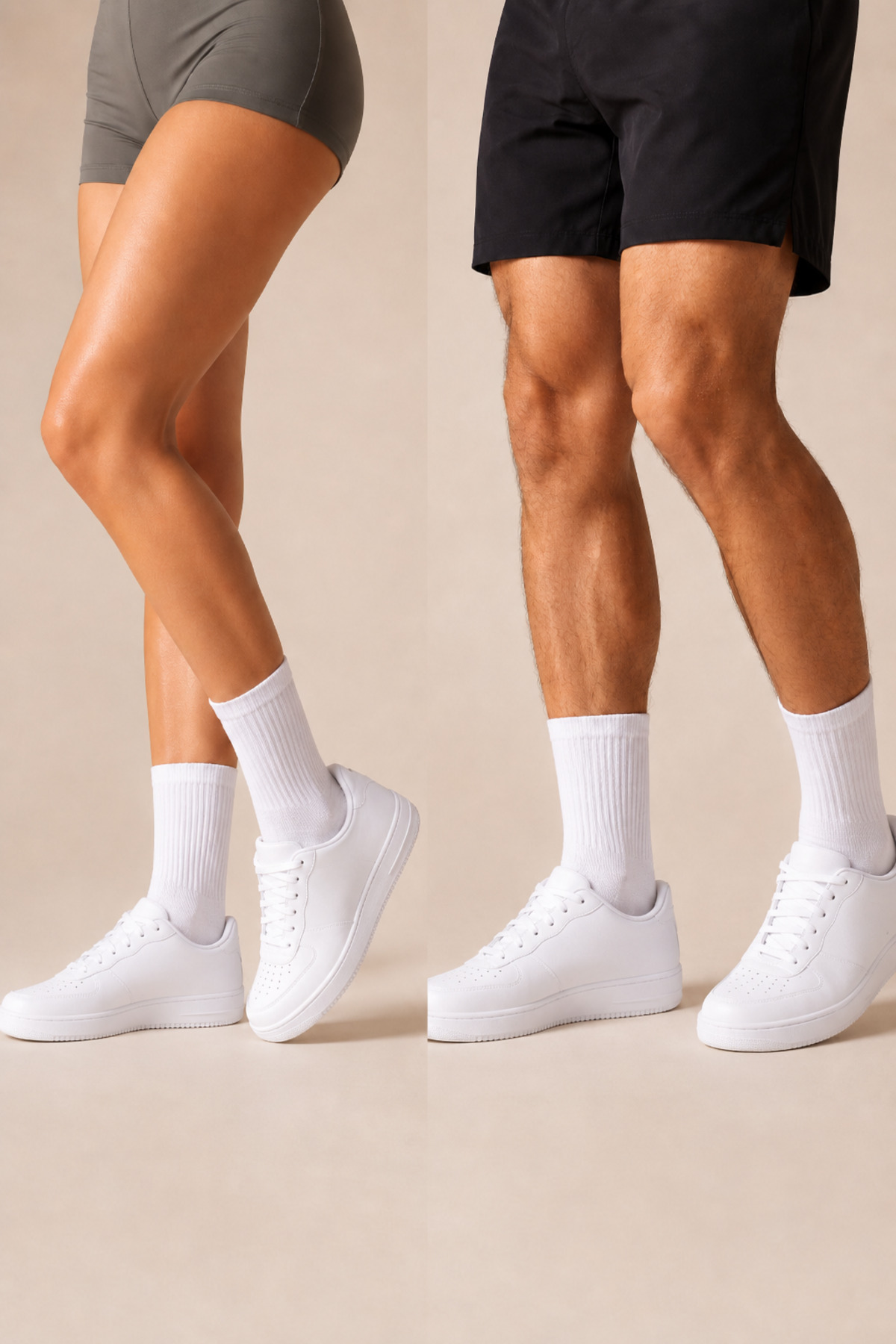 DEMAS ÇORAP 6 Çift Pamuklu Uzun Konç Tenis Çorabı Beyaz Unisex Spor Çorap görsel 2