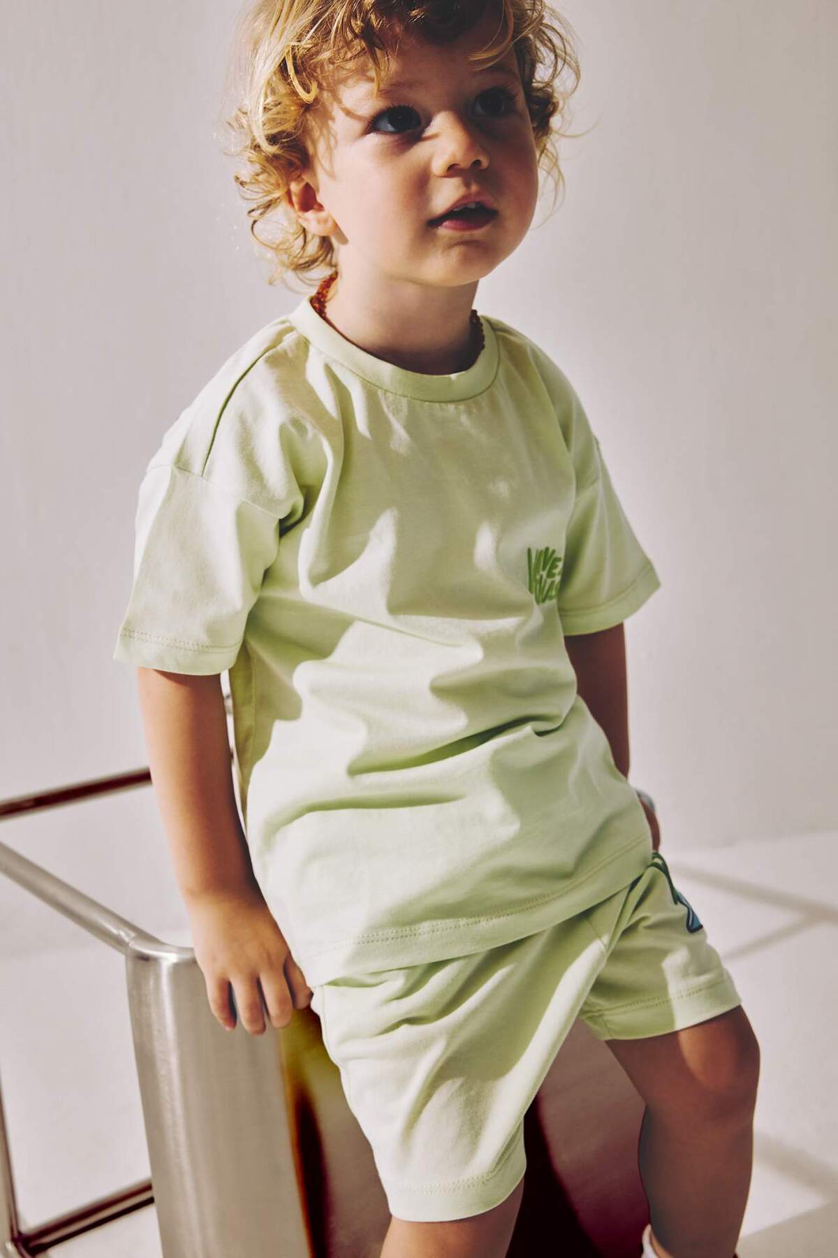 Defacto 2-Piece Printed Shorts T-Shirt Set for Baby Boy H7331A526Hs