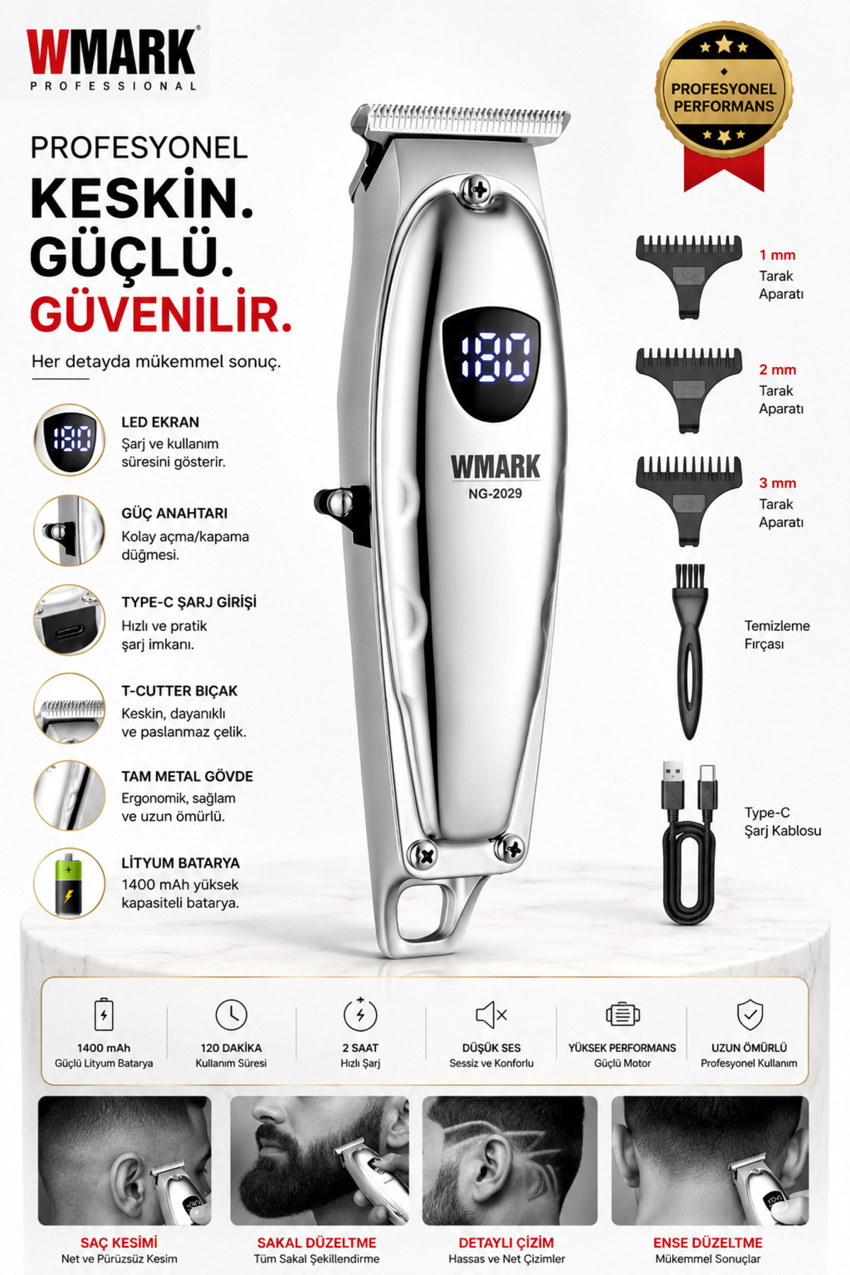 Wmark NG-2029 TIRAŞ MAKİNESİ - ŞARJ EDİLEBİLİR DETAY DÜZELTME