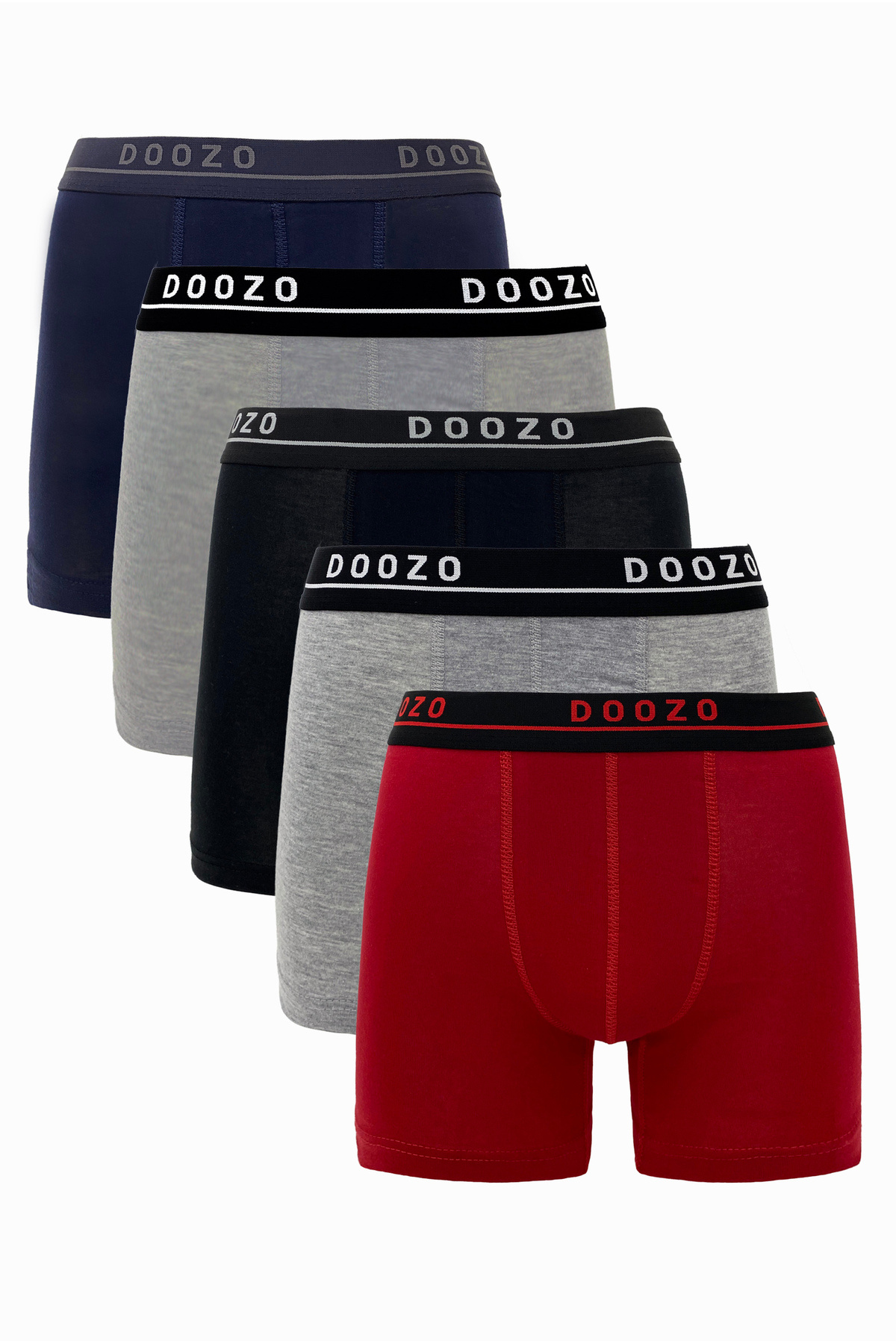 DOOZO 5-Piece Men's Cotton Boxer Set, Flexible, Breathable Fabric, Comfortable Fit