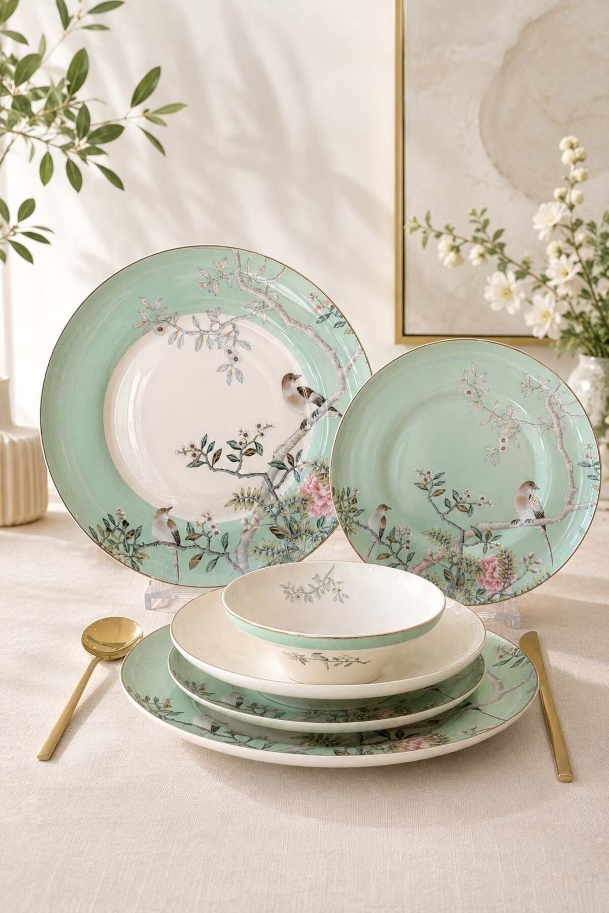 Dinnerware Bird Garden 24 Pieces 6 Persons