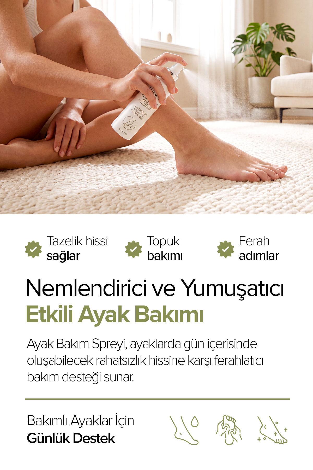 Ferahlık & Koku Kontrolü | Ayak Bakım Spreyi 100 ml — URW78 — تصویر 2 از 6