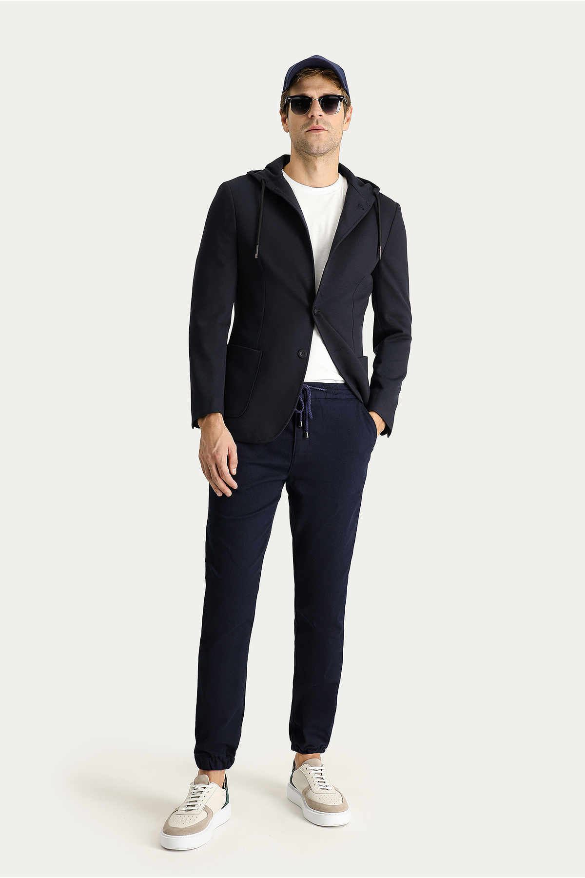Resim Kiğılı 7 Drop Super Slim Fit Eksra Dar Kesim Kapüşonlu Spor Örme Ceket 