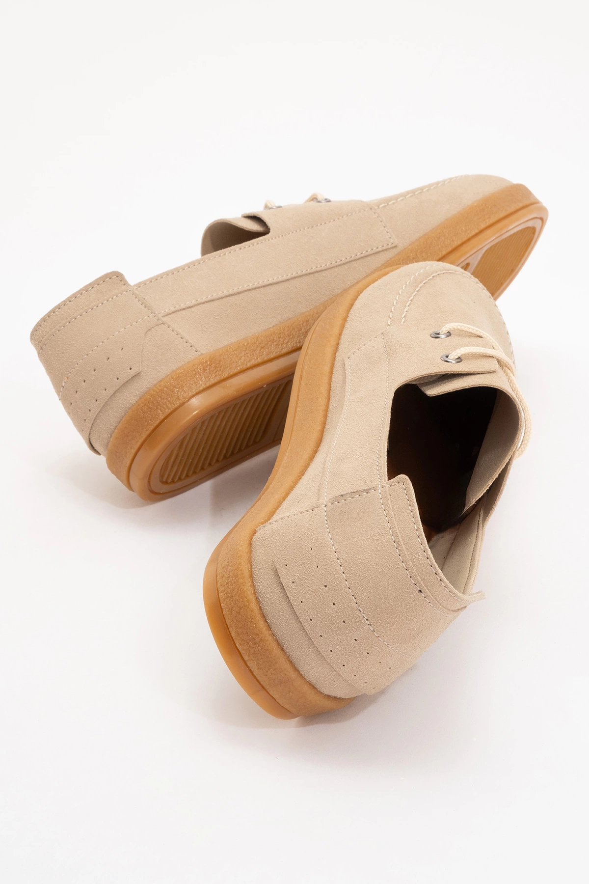 by selvi Lukka Shoes Mary Erkek Bej Deri tozu Bağcıklı ayakkabı görsel 4