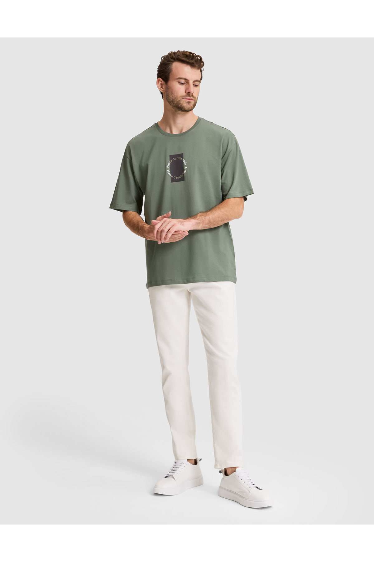 Pierre Cardin Haki Comfort Fit Bisiklet Yaka Tişört 50310155-VR027 görsel 4