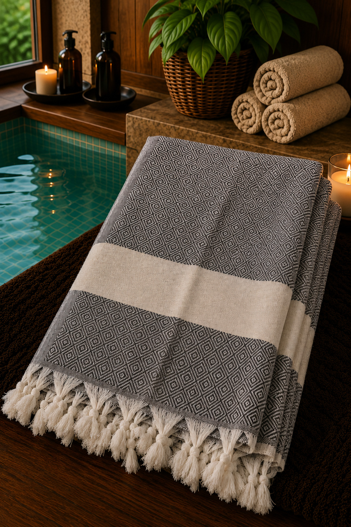 Fabric Box Πετσέτα μπάνιου Peshtemal από 100% φυσικό βαμβάκι Τουρκική πετσέτα...