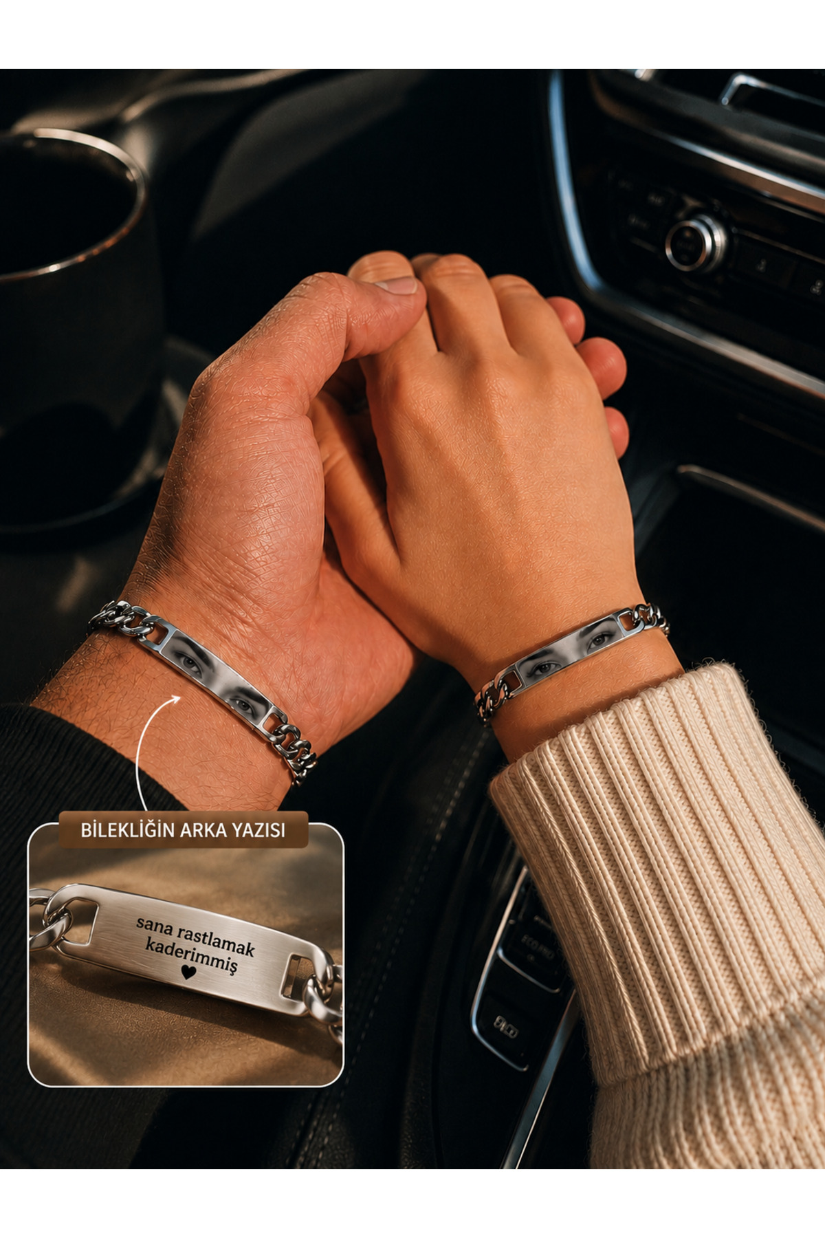 AccessoriesCınCık Göz Bileklik Kişiye Özel İsim Yazılı Bileklik Resimli Bileklik Sevgiliye Hediye görsel 2