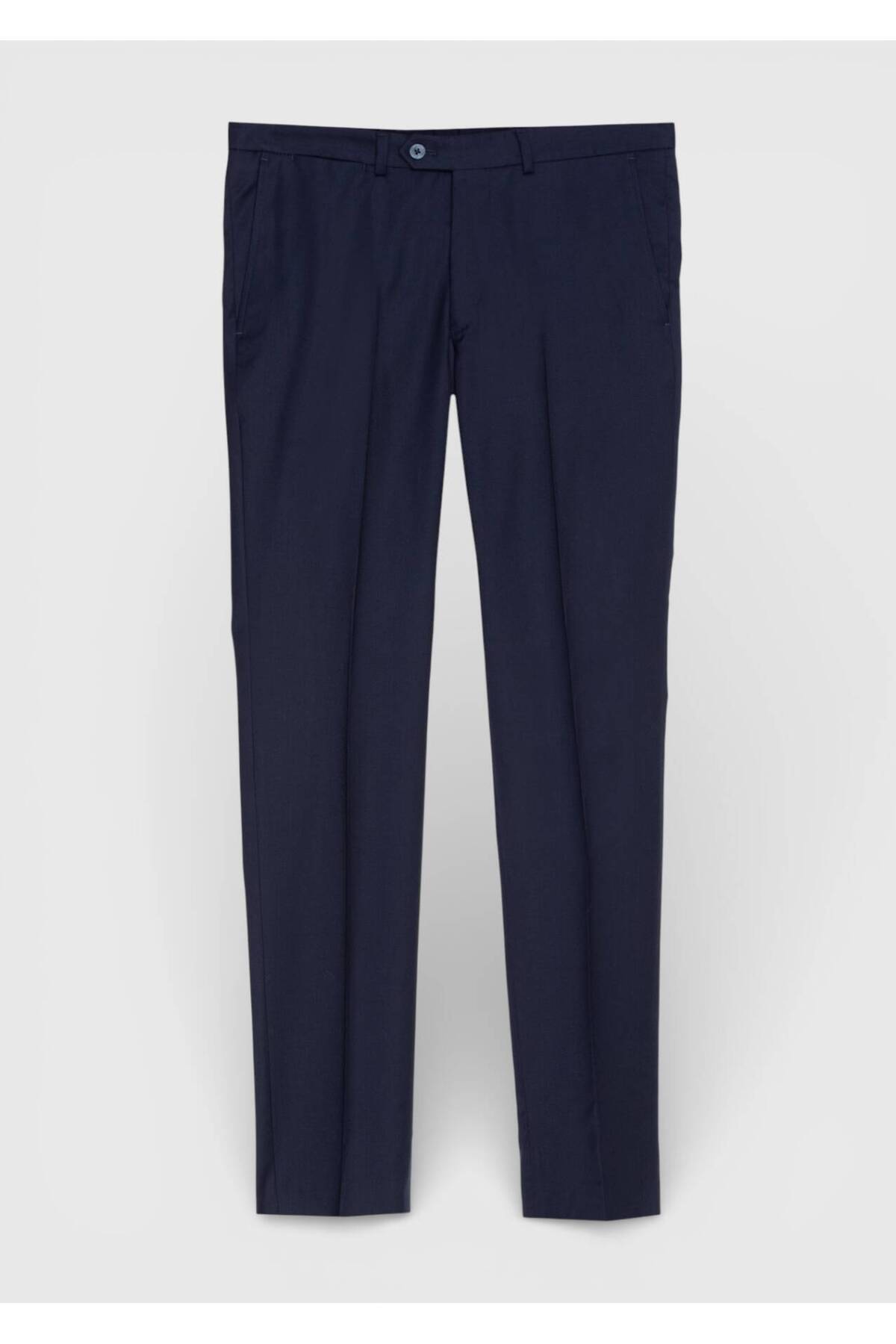 Lacivert Dokuma Modern Fit Klasik %100 Yün Pantolon — رنگارنگ 10161131 — تصویر 5 از 6