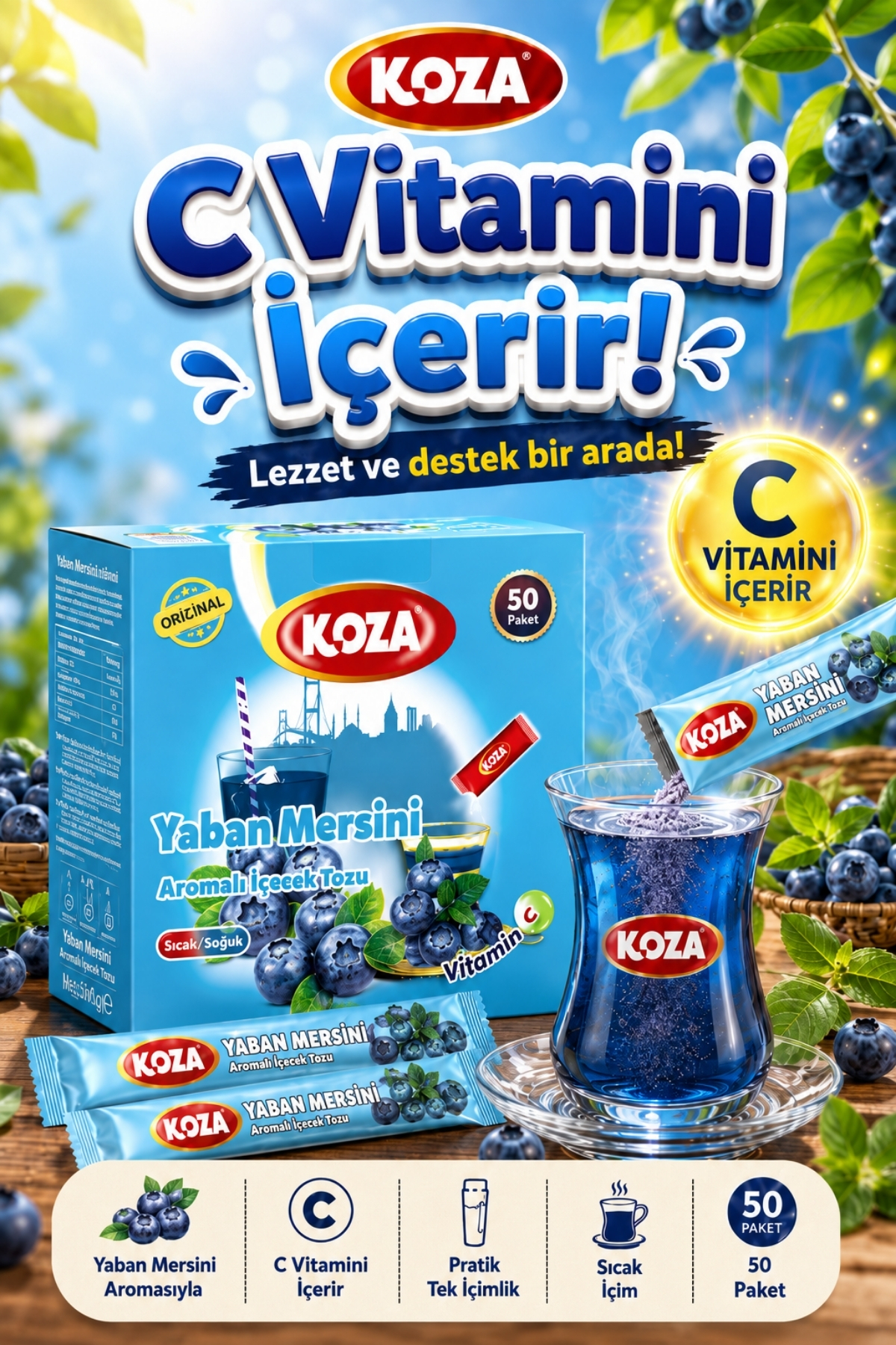 Koza Gurmelerin Seçimi Pratik Lezzet Yaban Mersini Aromalı