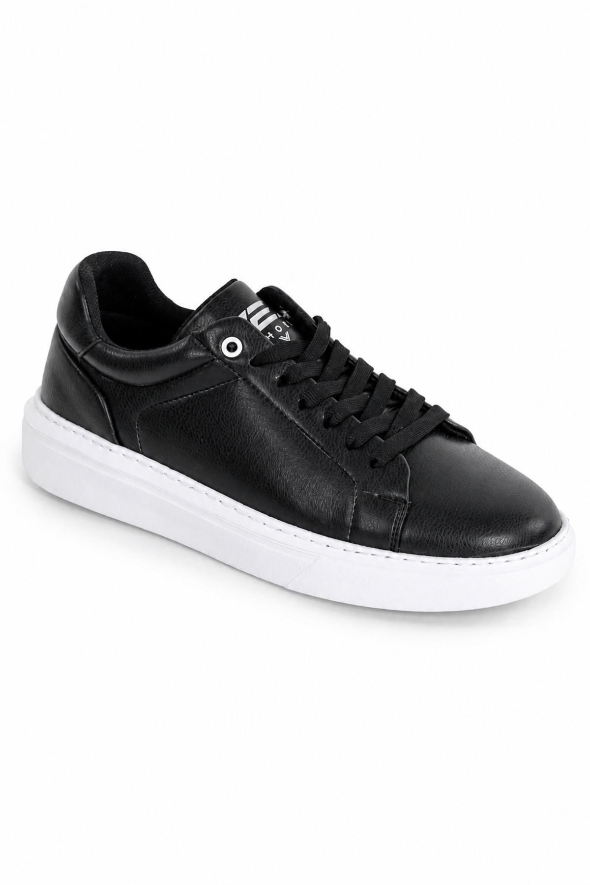 TROVIX Premium Siyah Erkek Sneaker, Suni Deri, Beyaz EVA Taban görsel 4