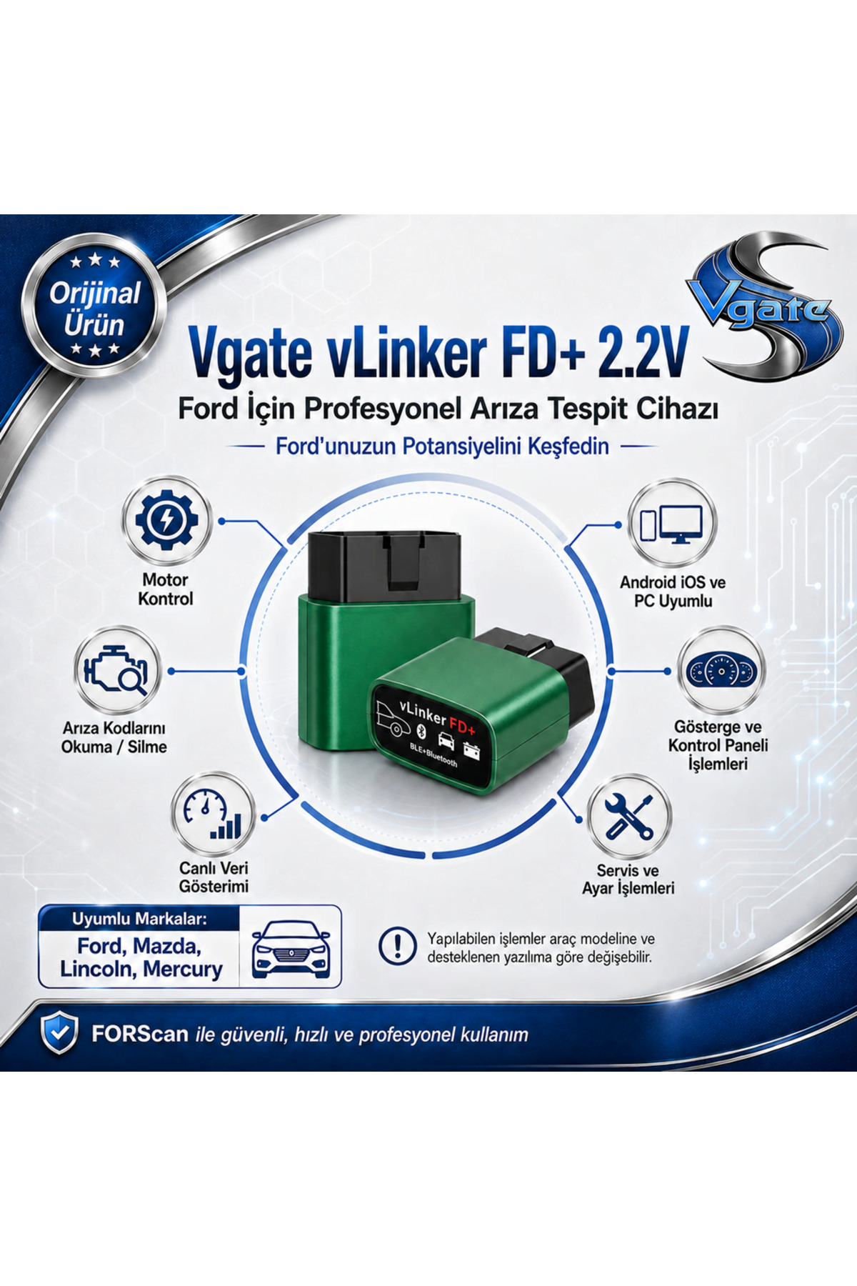 Vgate vLinker FD+ Forscan Arıza Tespit ve Gizli Özellik Açma