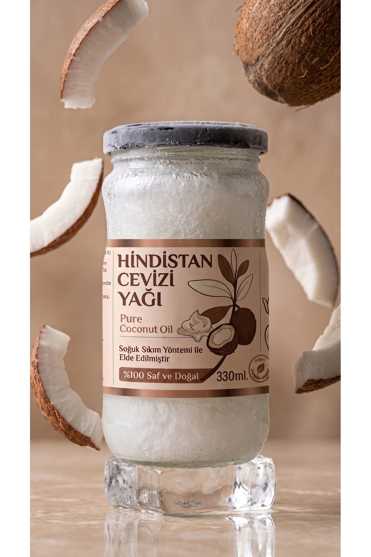 330 ml Saf Hindistan Cevizi Yağı / Soğuk Sıkım / %100 Saf Ve Doğal / Coconut Oil — 50ml-hindistan-cv-yag — تصویر 4 از 8