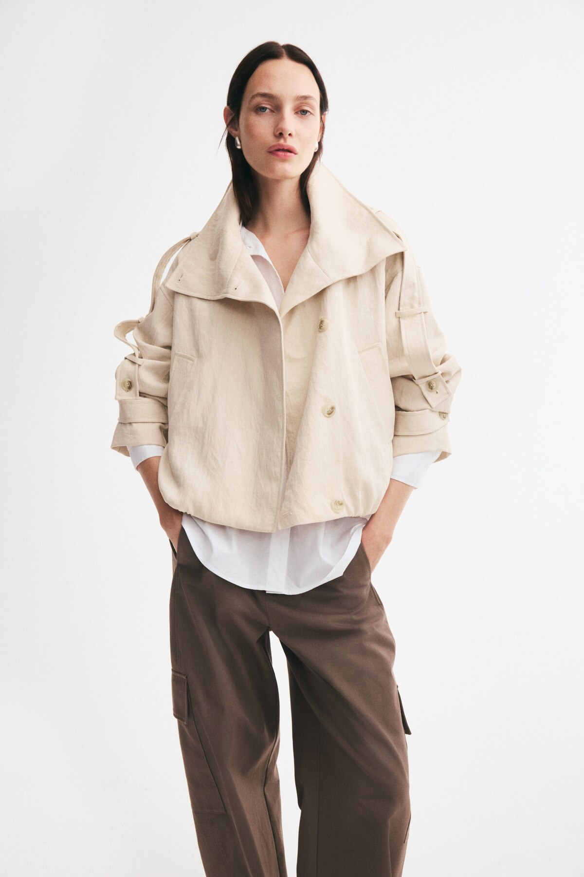 H&M Trençkot Tarzı Oversize Ceket görsel 2