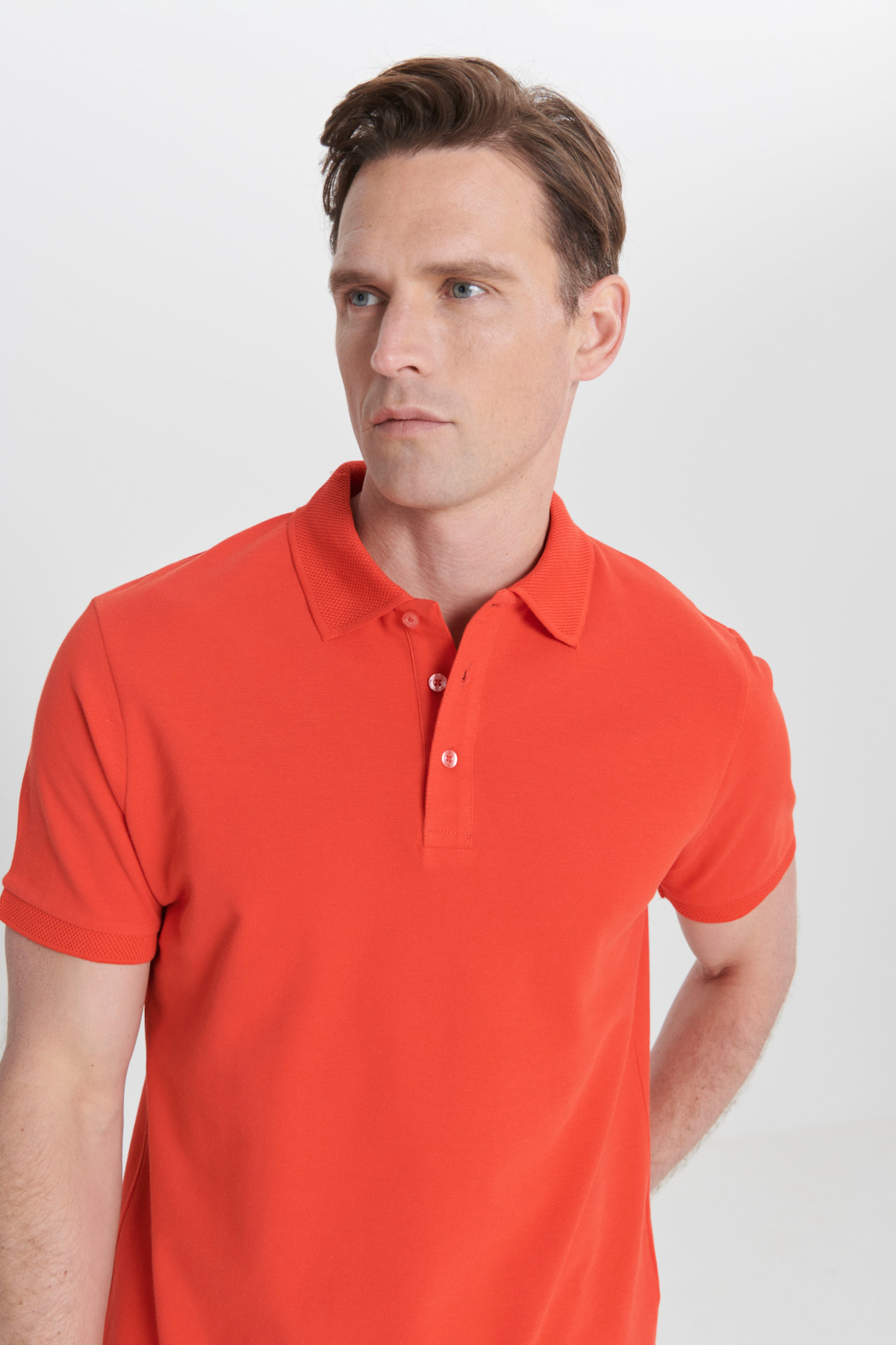 ALTINYILDIZ CLASSICS Erkek Narçiçeği %100 Pamuk Kıvrılmaz Pike Polo Yaka Slim Fit Dar Kesim Tişört görsel 8