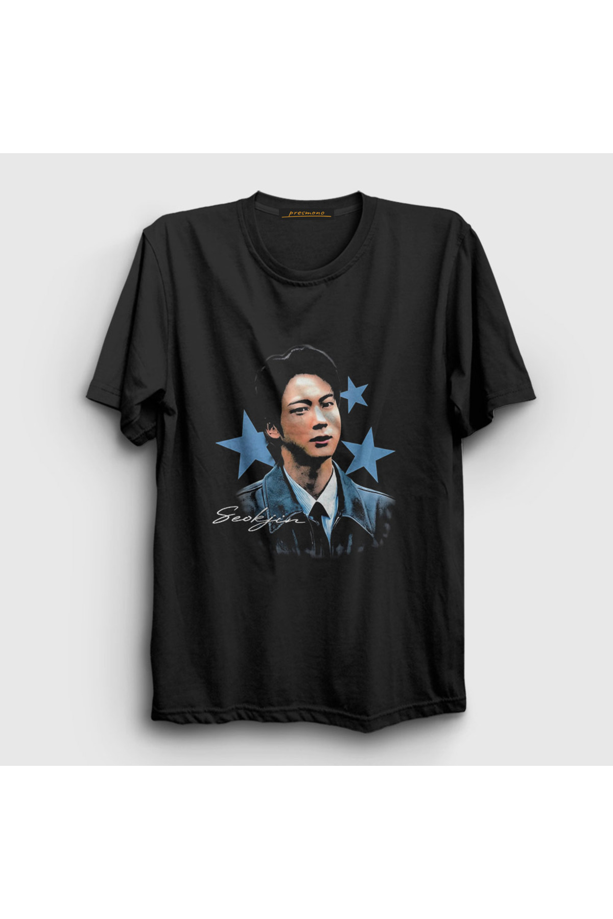 Presmono Unisex Siyah Stars Kim Seok Jin Bts T-Shirt 599313tt