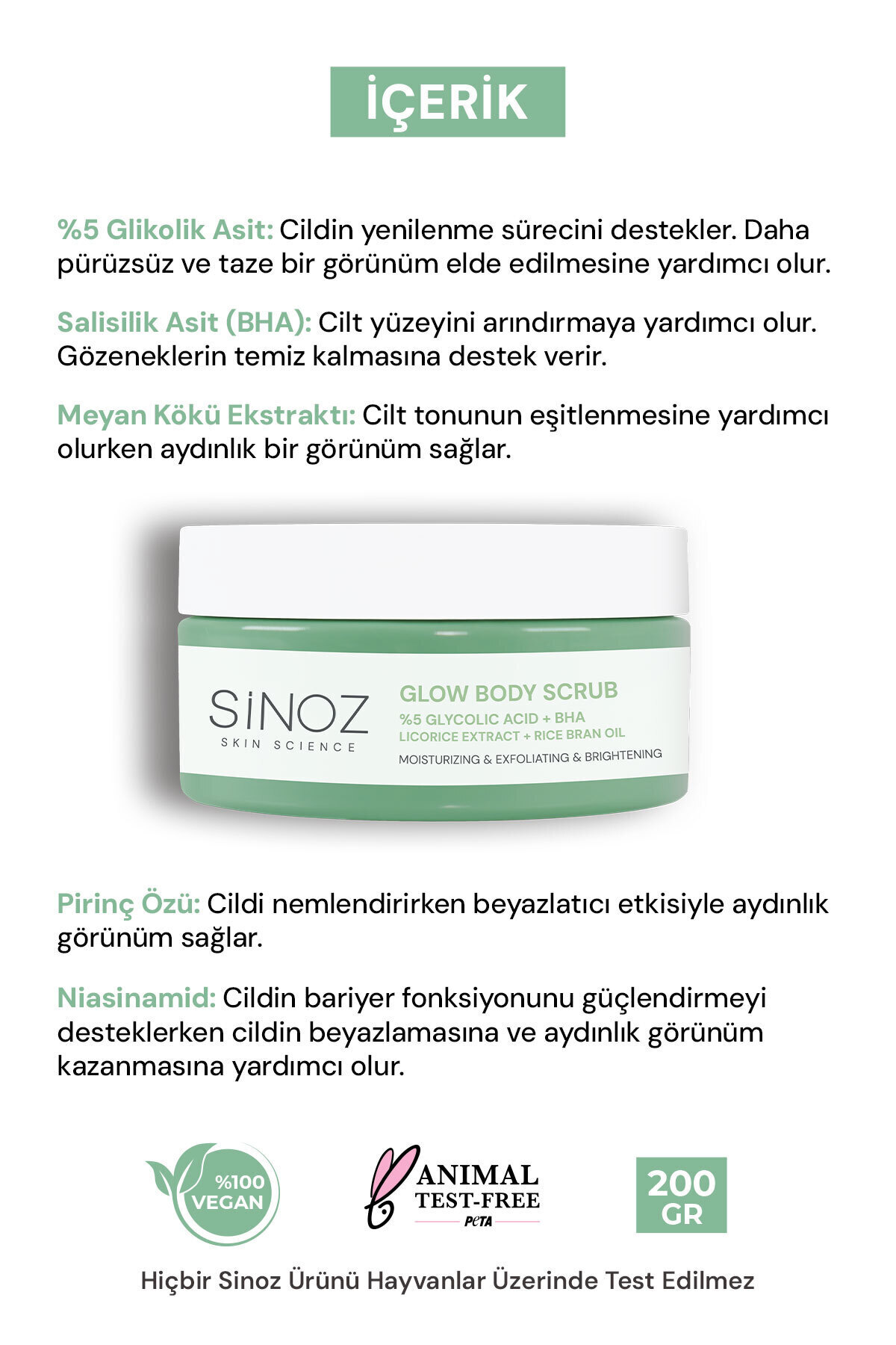 Nemlendirici Arındırıcı ve Aydınlatıcı Glow Vücut Peelingi %5 Glikolik Asit 200 gr — 10.11.19.018.300.10 — تصویر 4 از 9