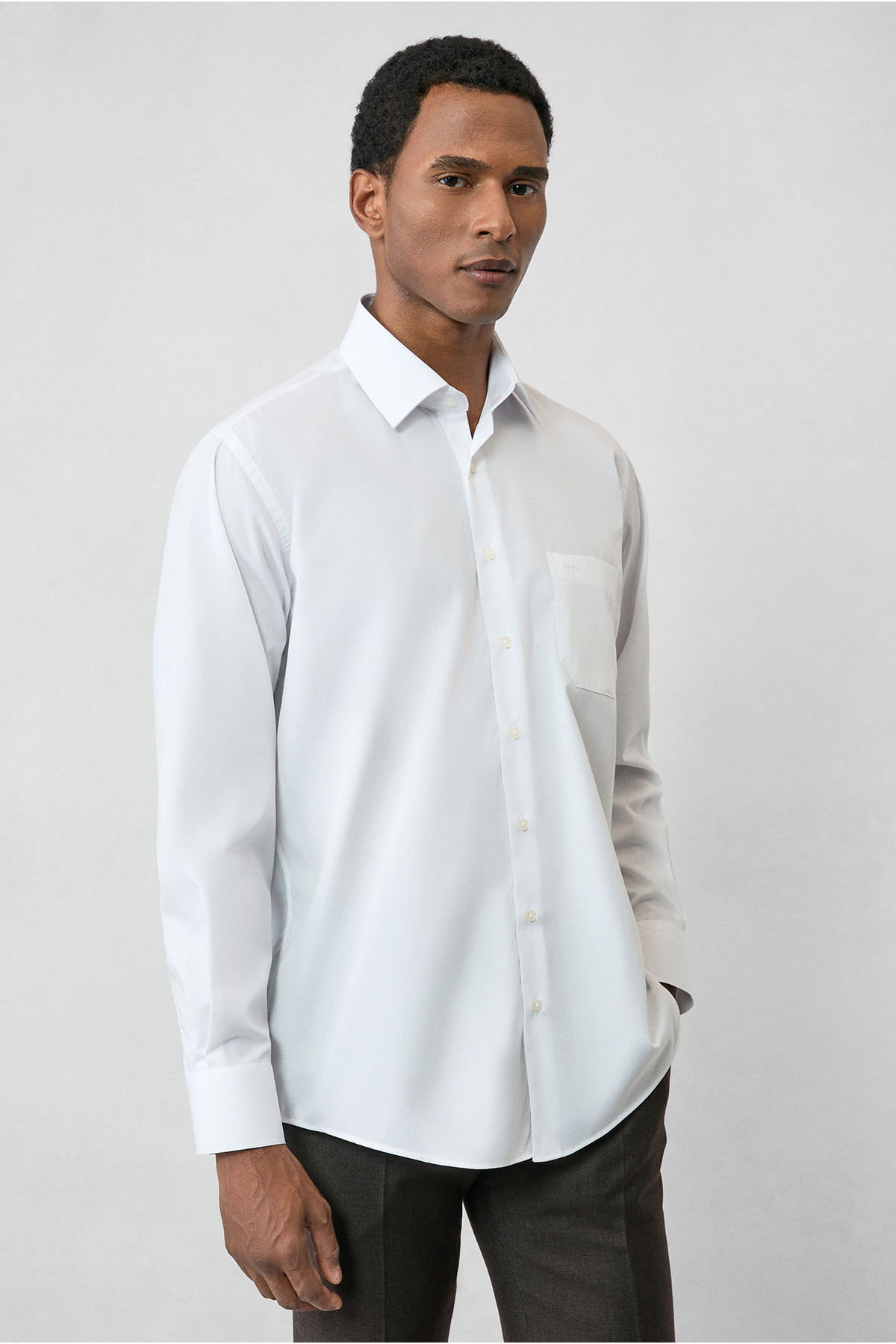 Kiğılı Uzun Kol Regular Fit Klasik Yaka Cepli Pamuklu Non Iron Ütü Gerektirmeyen Gömlek görsel 4
