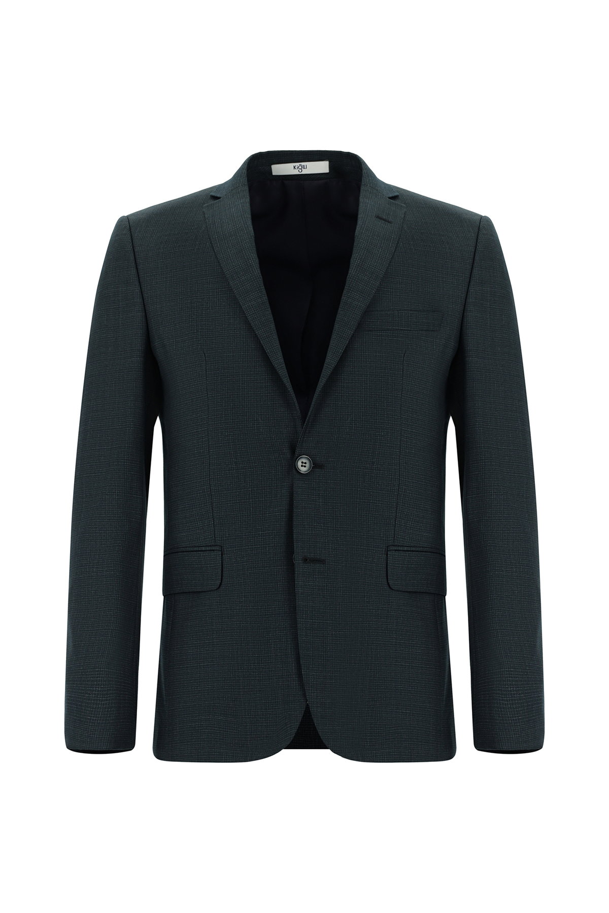7 Drop Super Slim Fit Eksra Dar Kesim Desenli Takım Elbise — سبز KSSZ1E70AR002 — تصویر 2 از 5