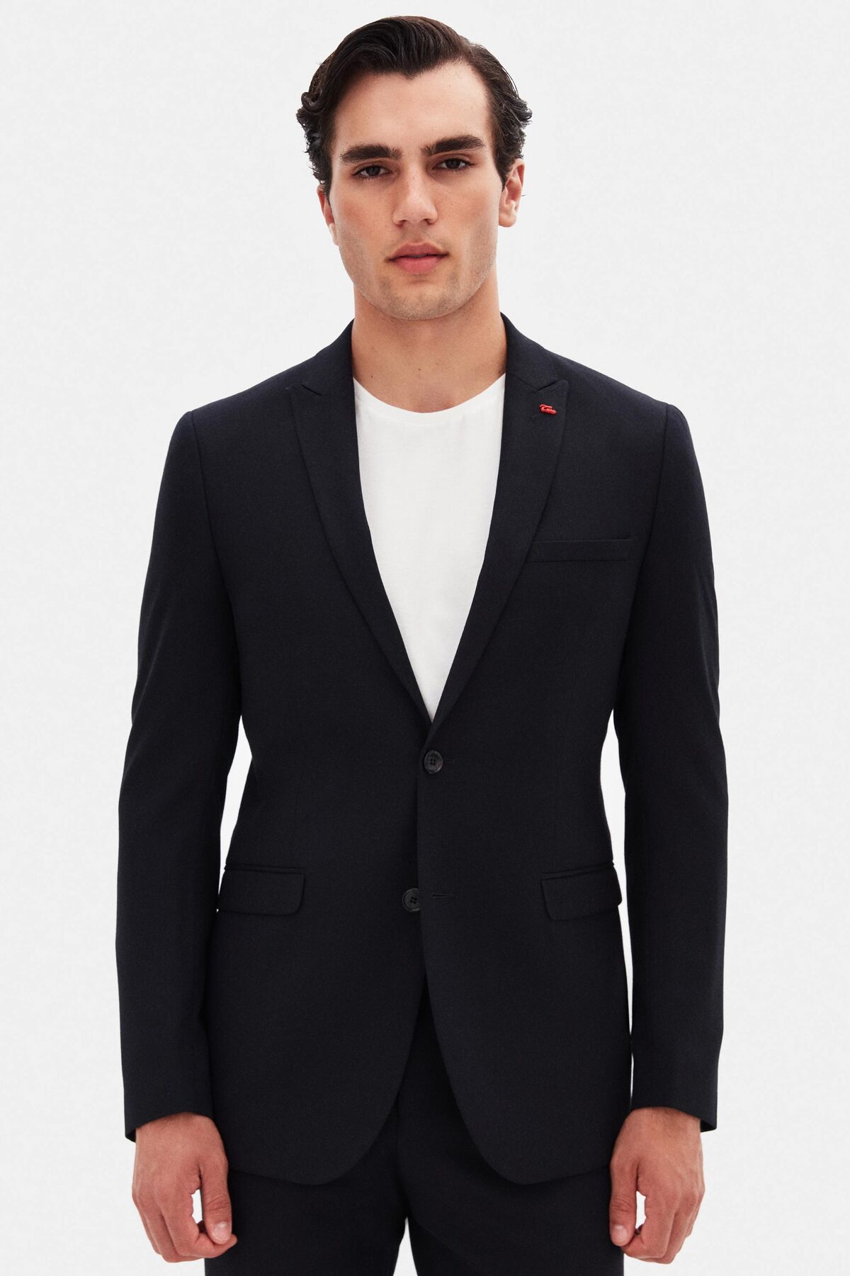 Twn Slim Fit Lacivert Armürlü Takim Elbise