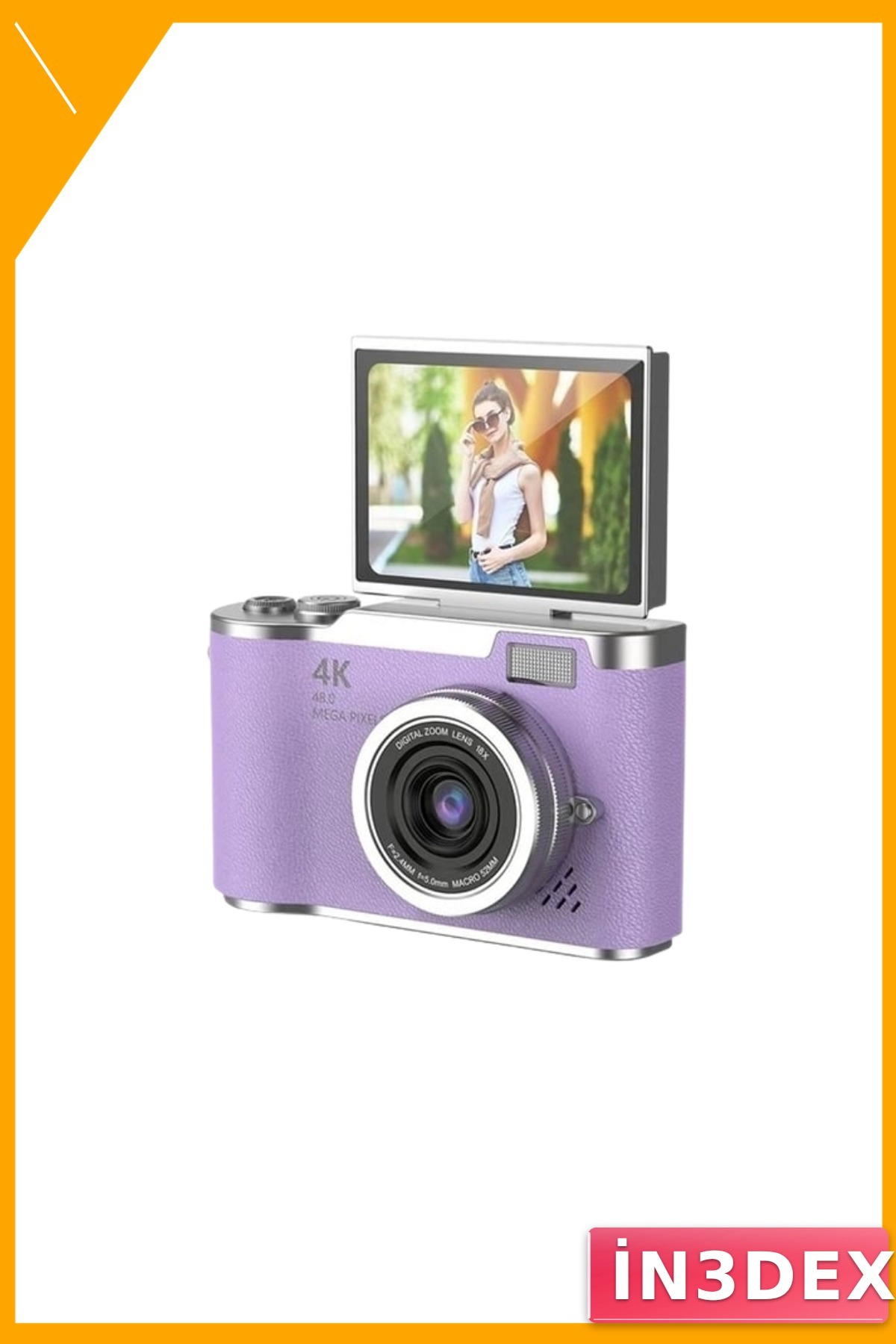 Dijital Kamera 4K Video 48 MP Çözünürlük Flip Ekran Vlog Fotoğraf