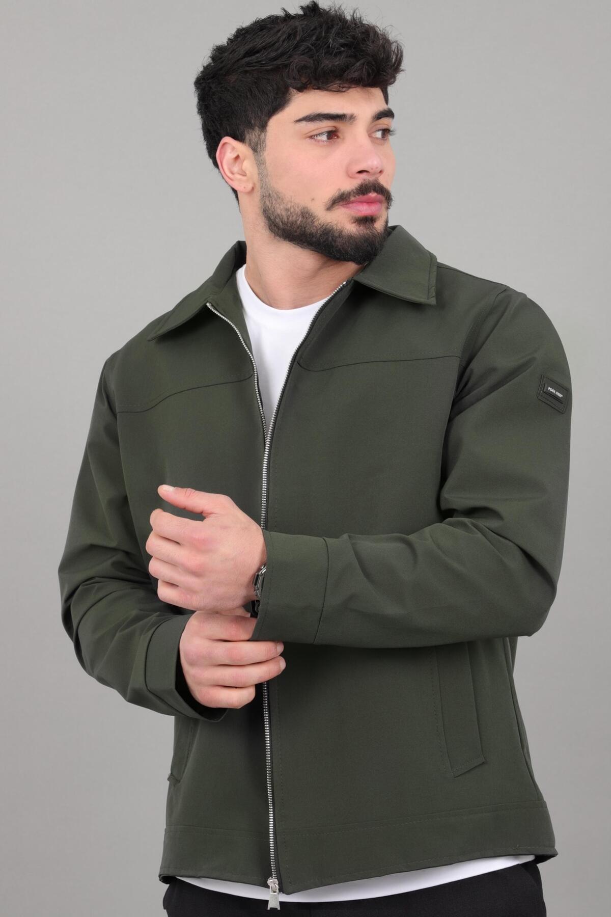 Yakalı Fermuarlı Mevsimlik Mont PLDP 3033_60390 — رنگارنگ