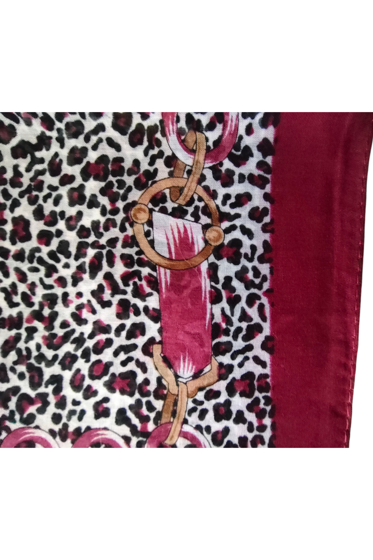 ZINCIR LEOPAR DESEN BORDO