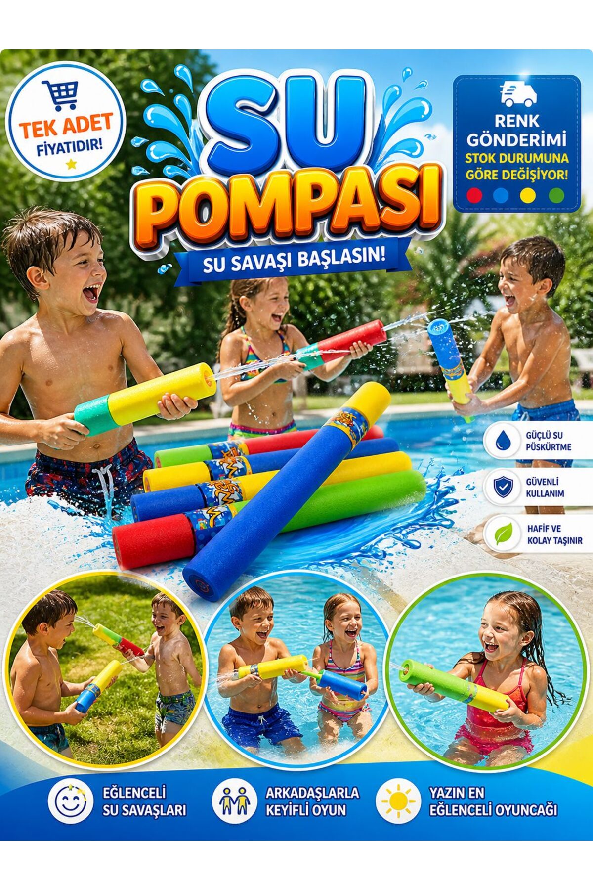 Children's Water Pump Toy – Pool & Sea Water Gun, Foam Water Launcher Toy 45 cm