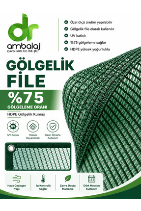dr ambalaj çuval san.tic.ltd.şti. Gölgelik File 1m X 10m Çit Filesi %75 Sıklı...