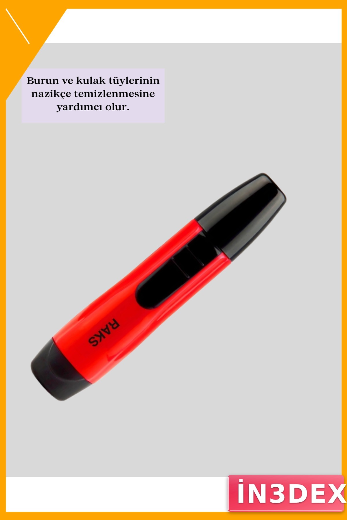 Kulak Burun Tüy Alma Makinesi 45 Dakika Şarjlı Kırmızı