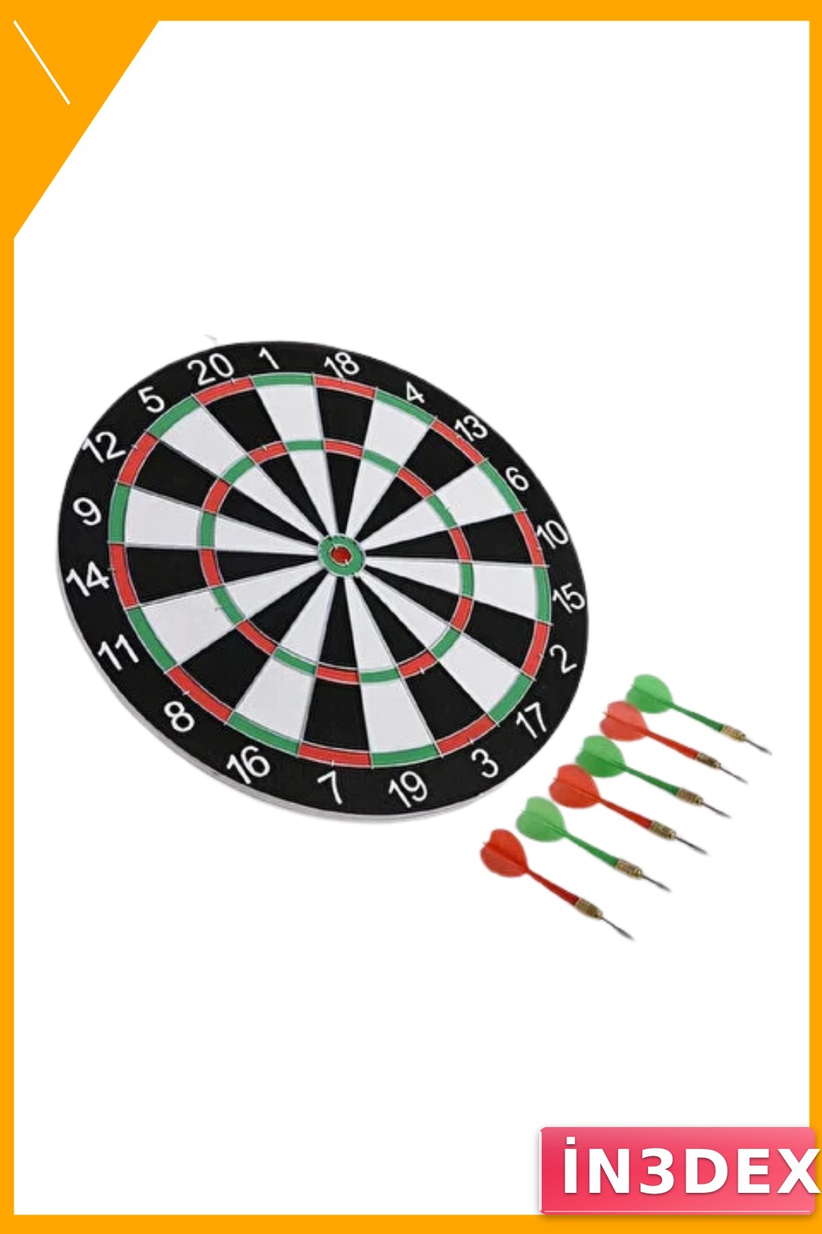 12 İnç Ahşap Dart Tahtası 4 Metal Uçlu Ok Hedef Oyunu