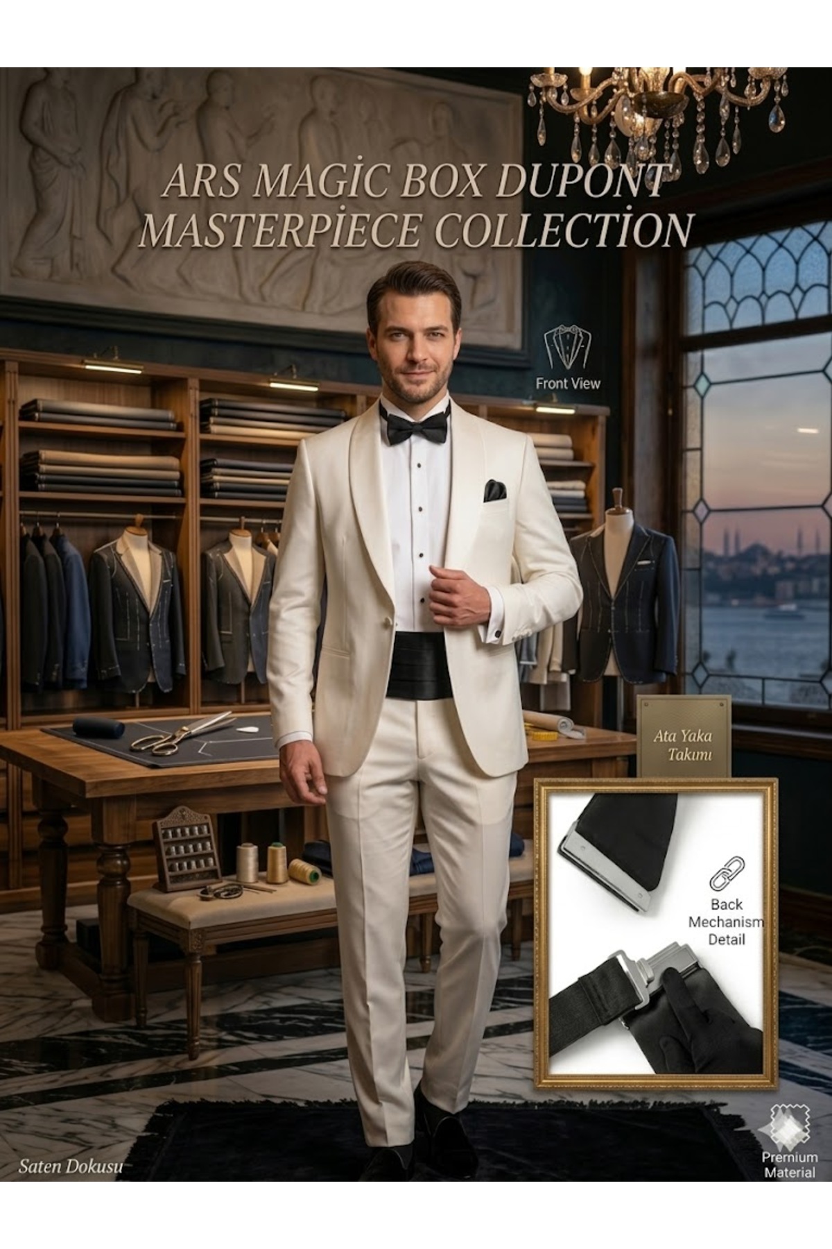 Ars Magic Box ARS DUPONT ÖZEL TASARIM LÜKS SEKMEN KUŞAT TAKIMI 4 PARÇA ÇİÇEK SETİ KİŞİYE ÖZEL BEL AYARLI PRESTİJ SET
