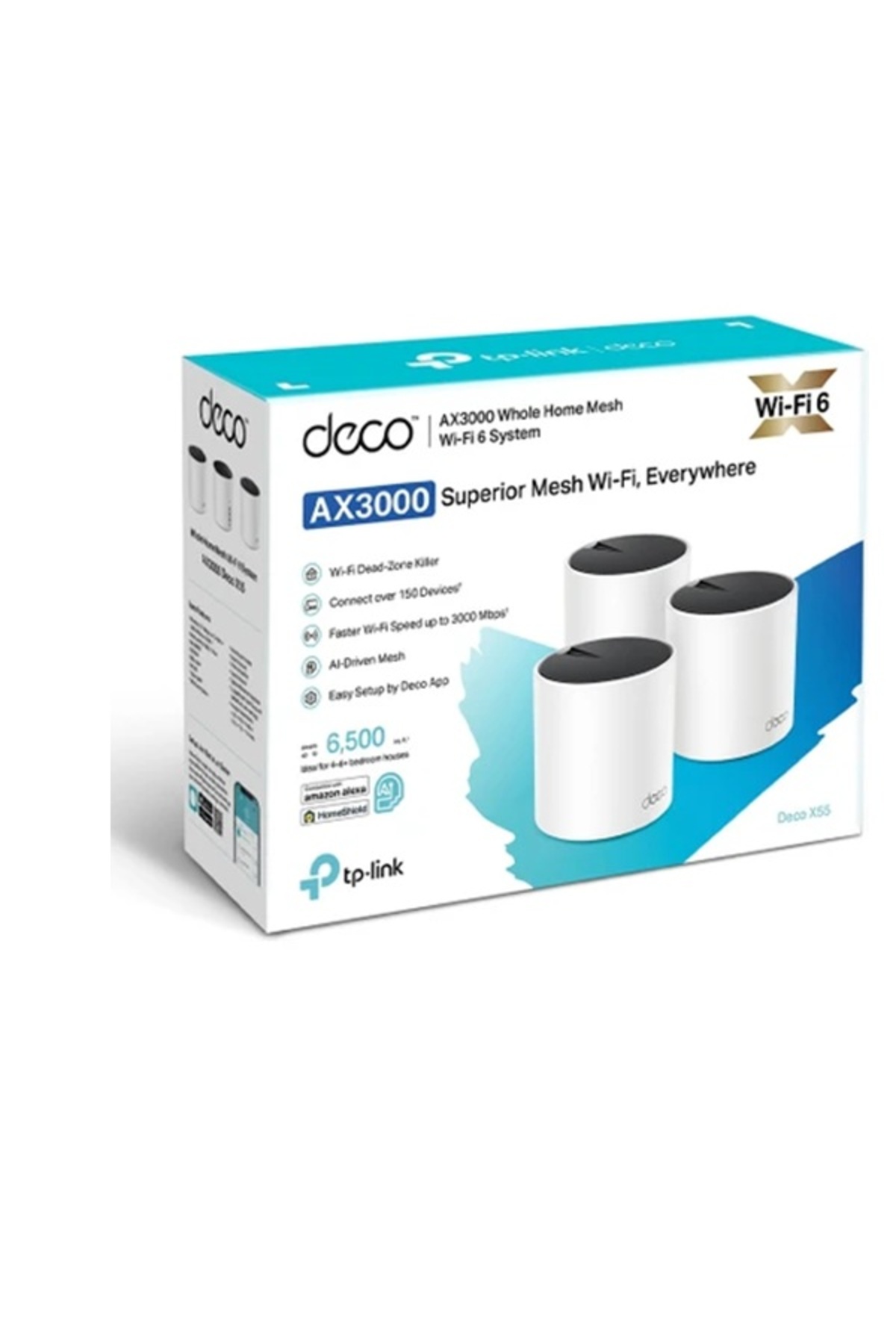 Tp-Link Deco X55(3-PACK) AX3000 Mbps Wi-Fi 6 Mesh Sistemi - Fiyatı