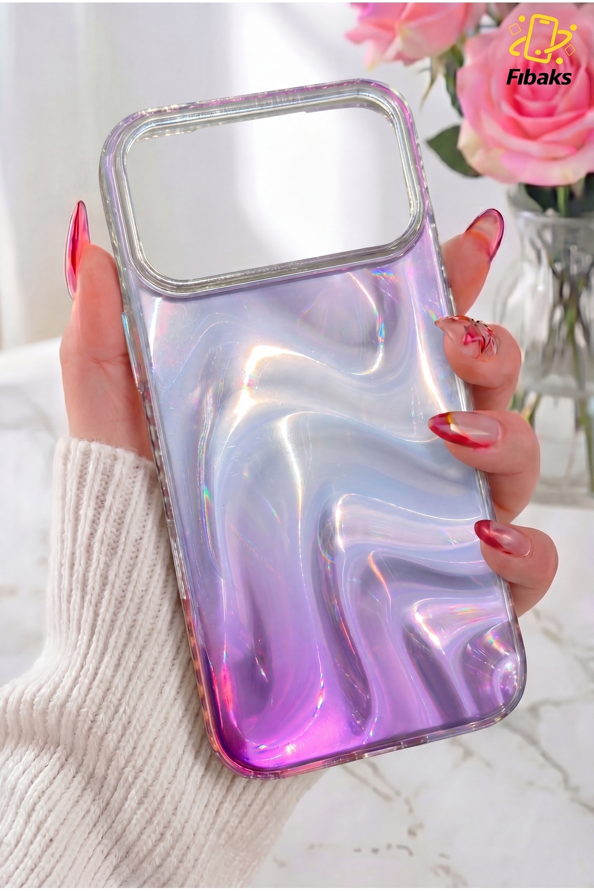 iPhone 17 Pro Case Dream Shine Satin Textured Color Transition Hologram Effect 3D Printed Silicone