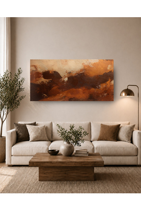 VIRESTO Toprak Renk Geçişli Modern Panoramik Tablo