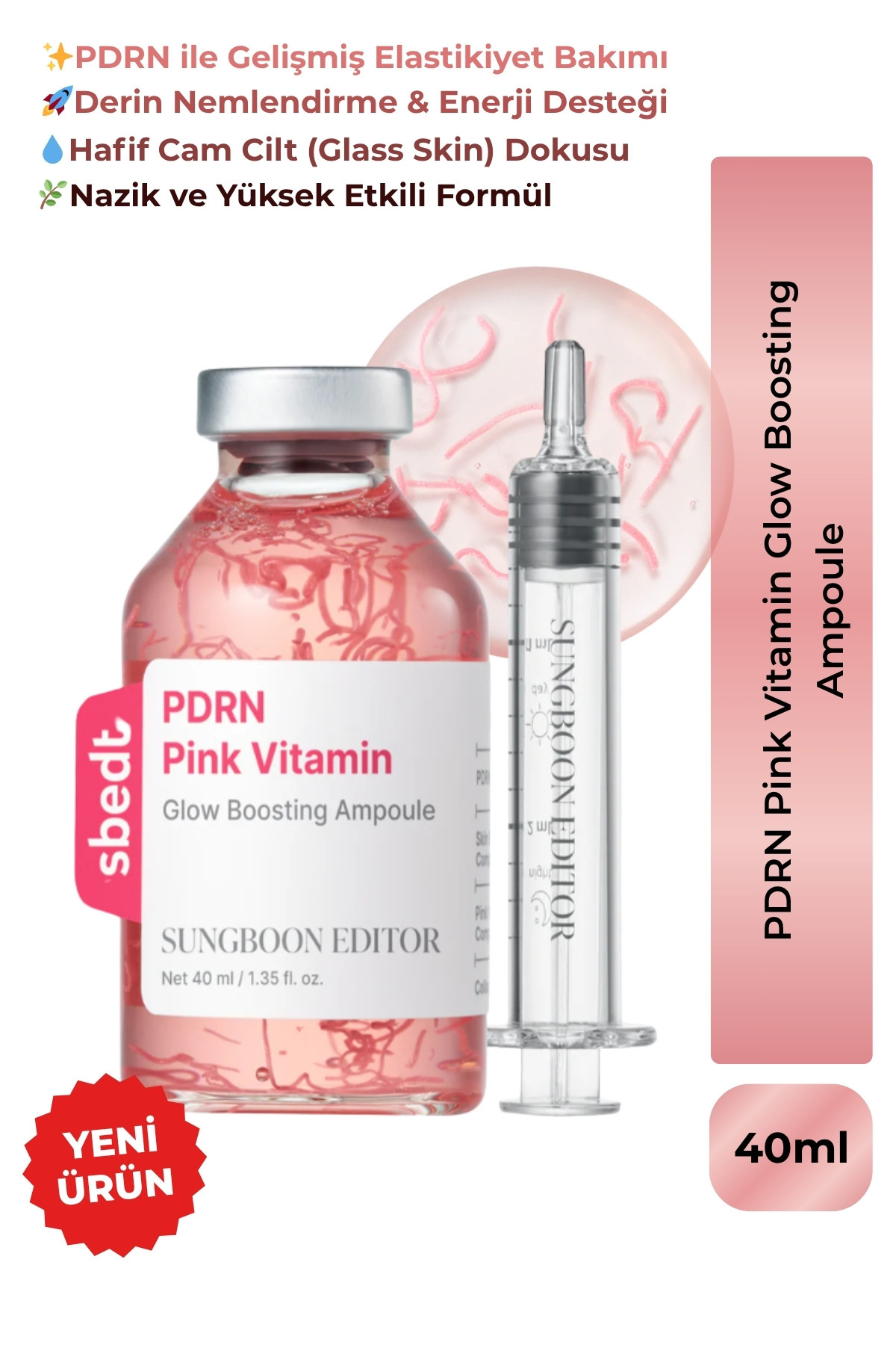 SUNGBOON EDITOR Sungboon PDRN Pink Vitamin Ampoule - Pembe Yenileyici Ampul — 8800344073300