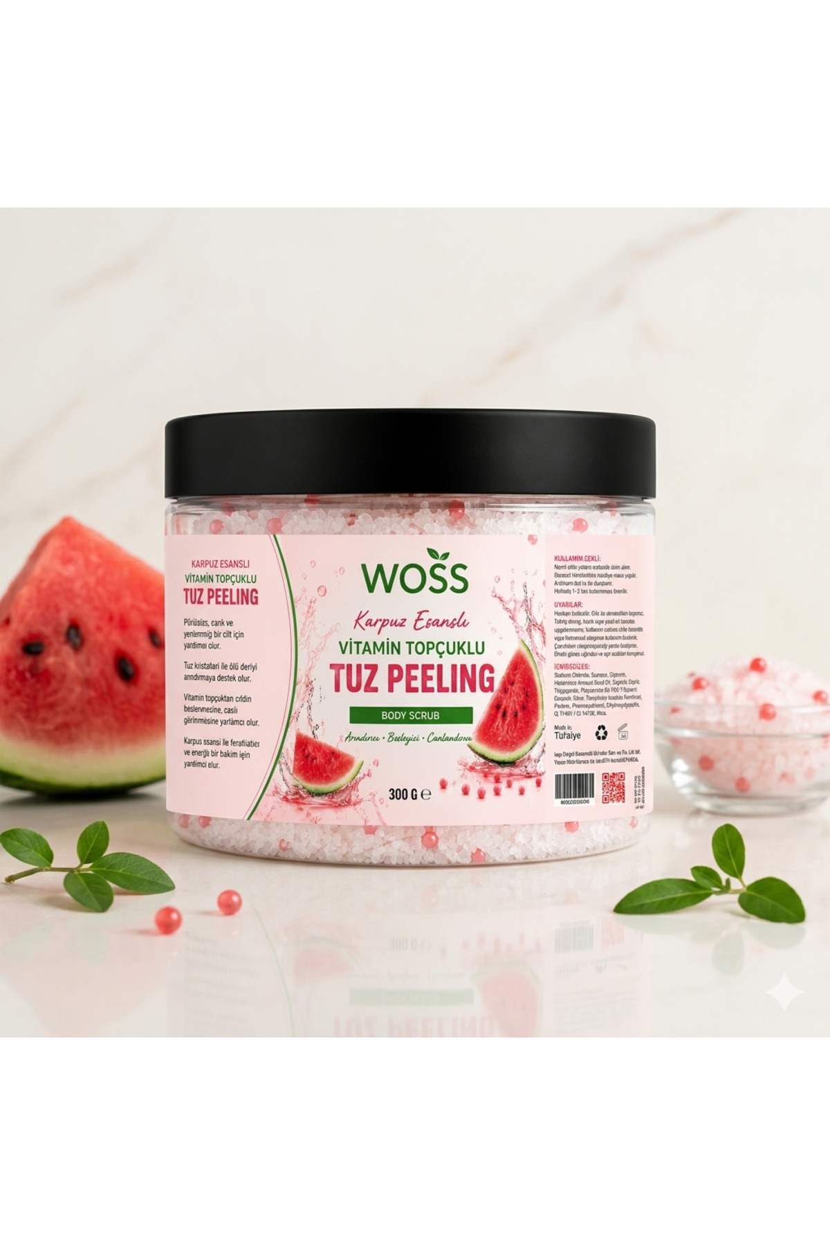 Karpuz Esanslı Vitamin Topçuklu Tuz Peeling 300 g — peelingKARPUZ — تصویر 2 از 3