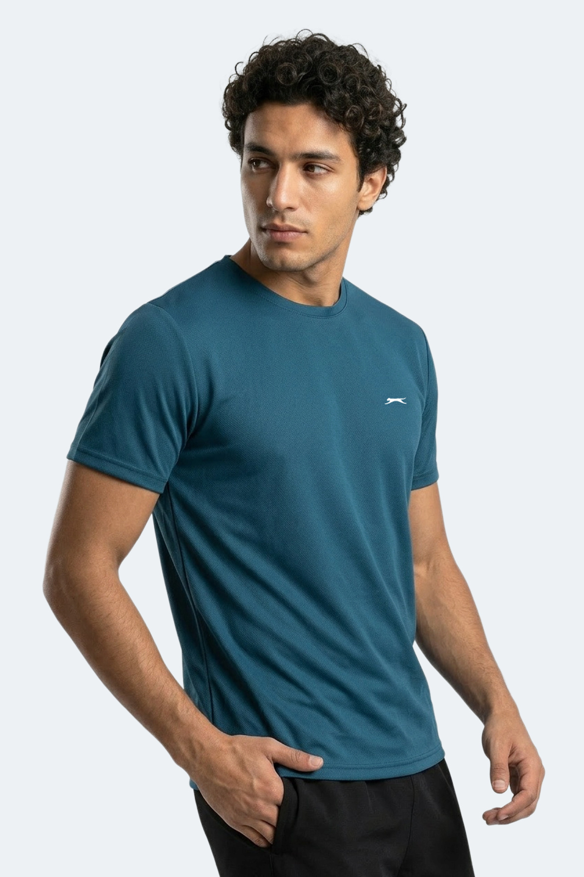 Slazenger HAUNTED I Erkek Petrol Tişört görsel 6
