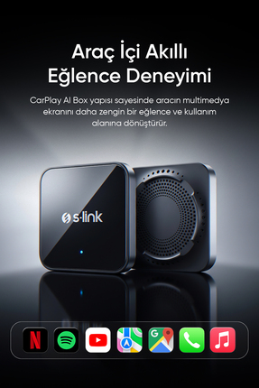 S-Link CarPlay AI BOX Netflix-Youtube-16GB CarPlay AI Box Adaptörü