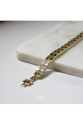 Rococo Shine Özel Seri Zirkon Taşlı Çift Sıralı Altıgen Bileklik