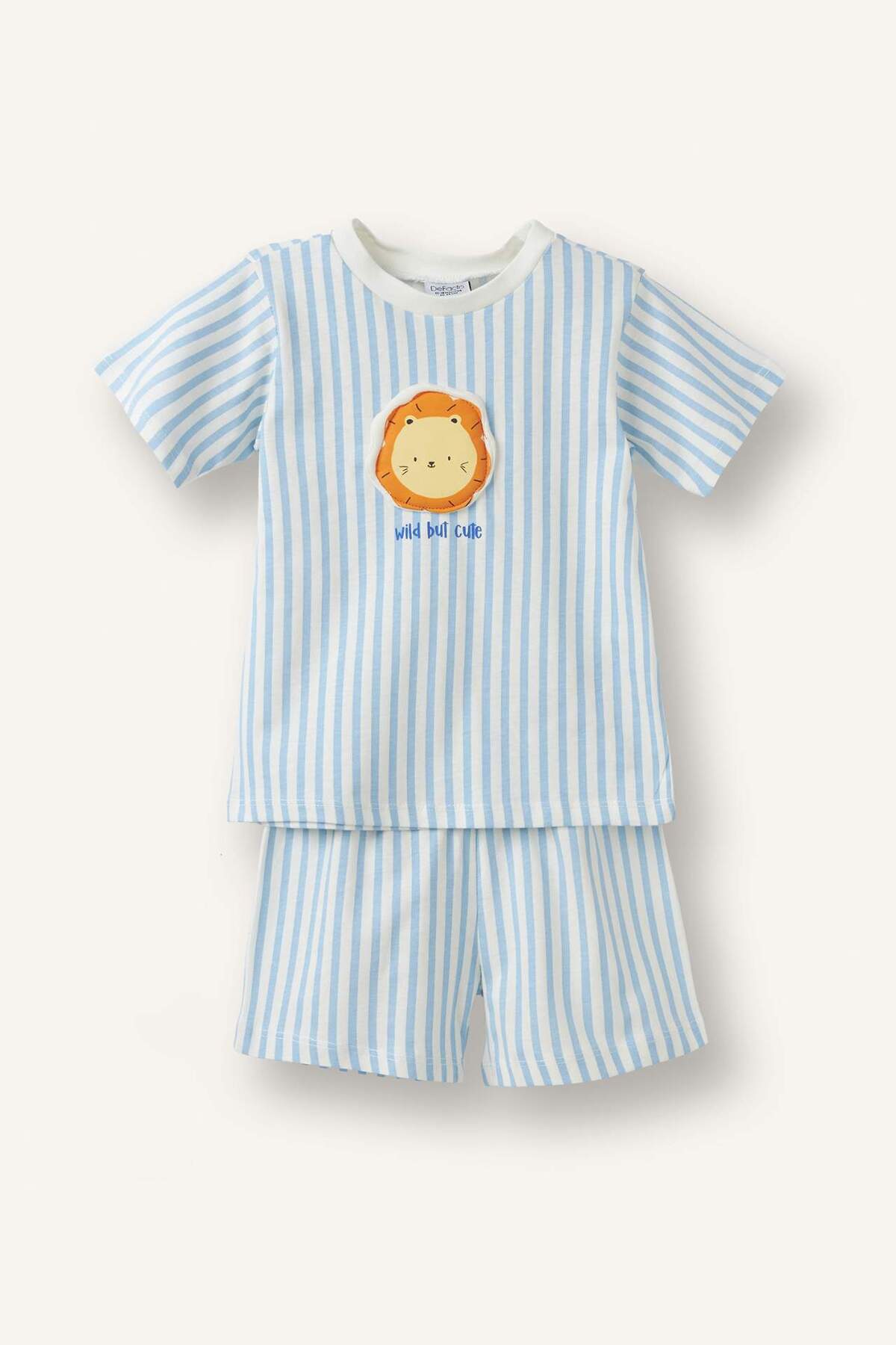 Defacto 100% Cotton Striped 2-Piece Pajama Set for Baby Boy H4033A526Hs