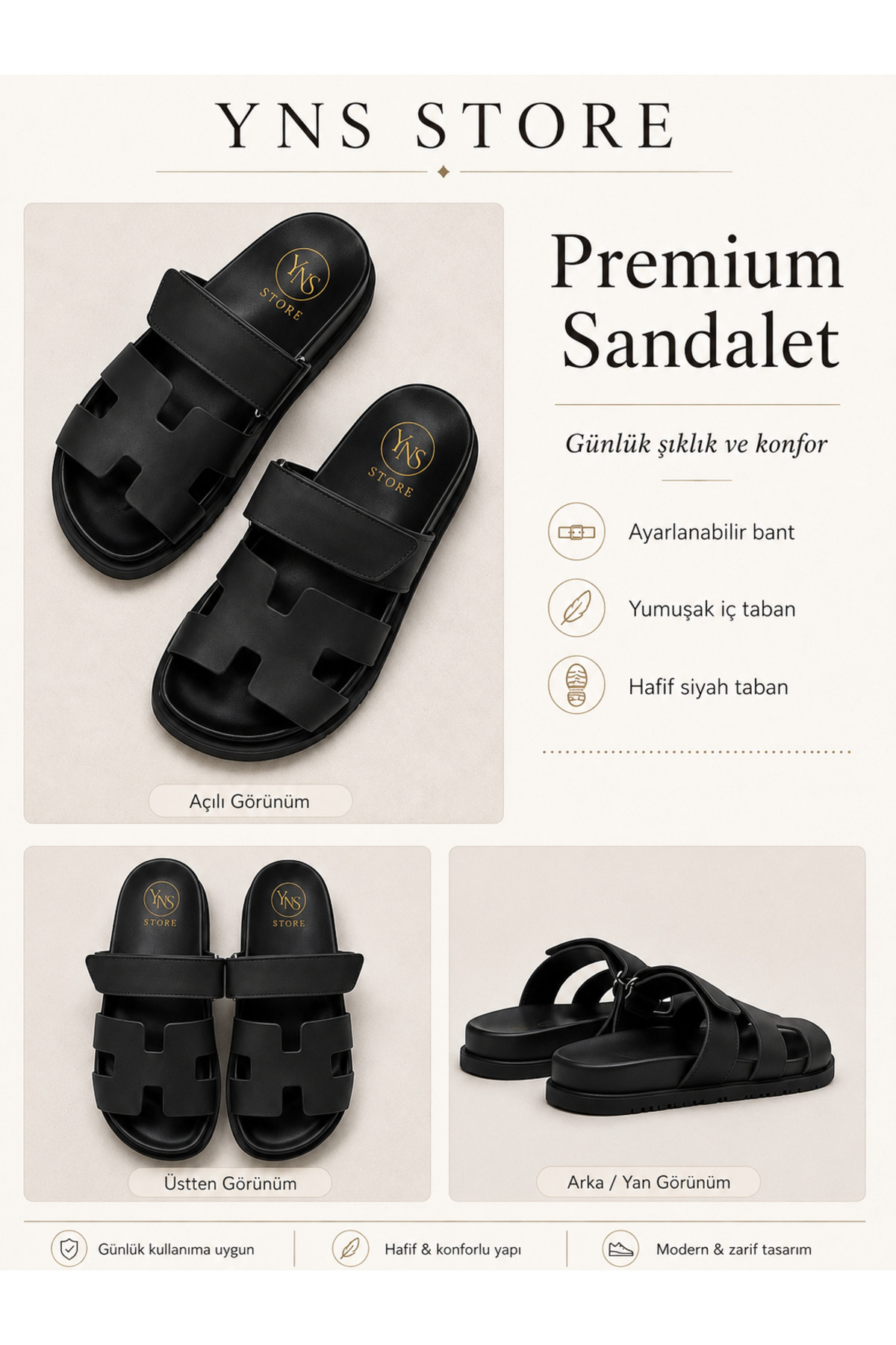YNS STORE Ynh Sandelet Black