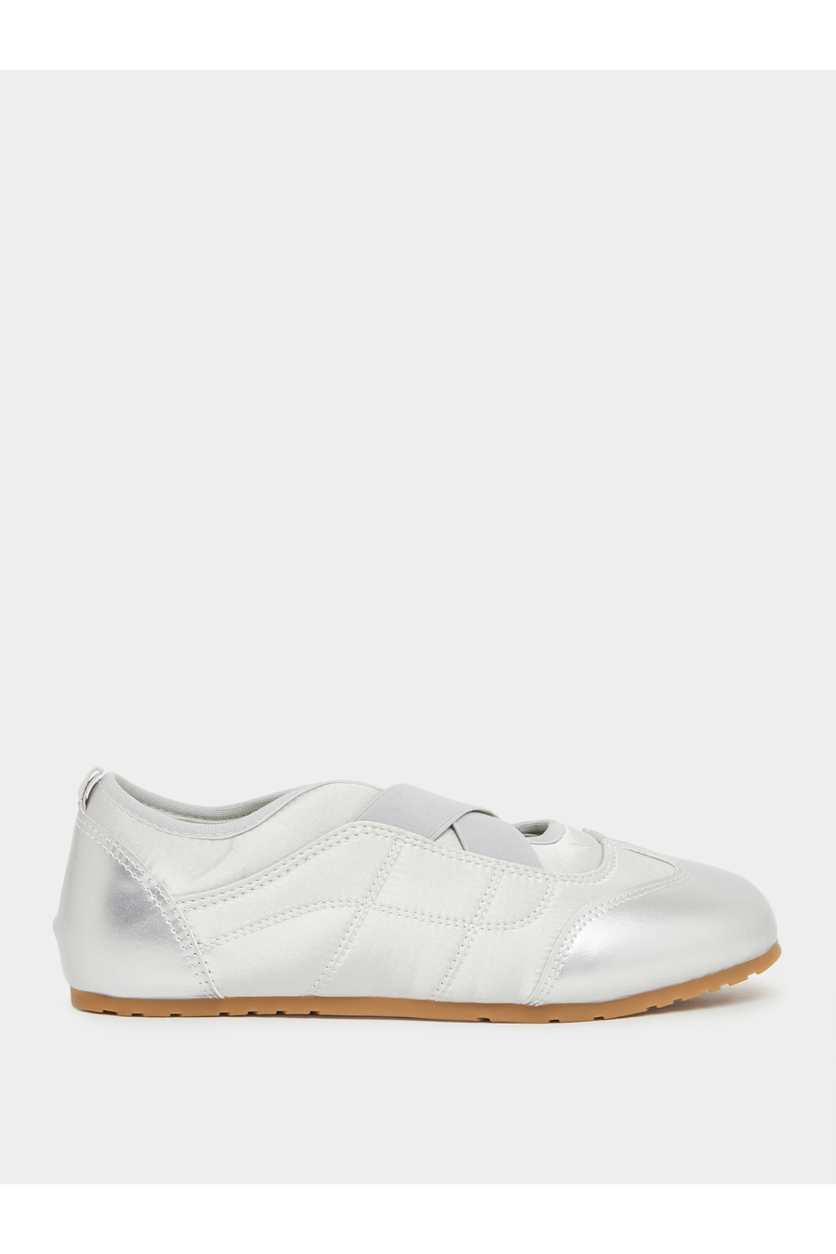 Styli Metallic Look Elastic Trim Sneakers
