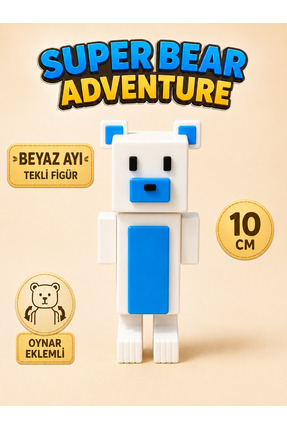 GiginGo Super Bear Adventure Beyaz Ayı Oynar Eklemli 10cm