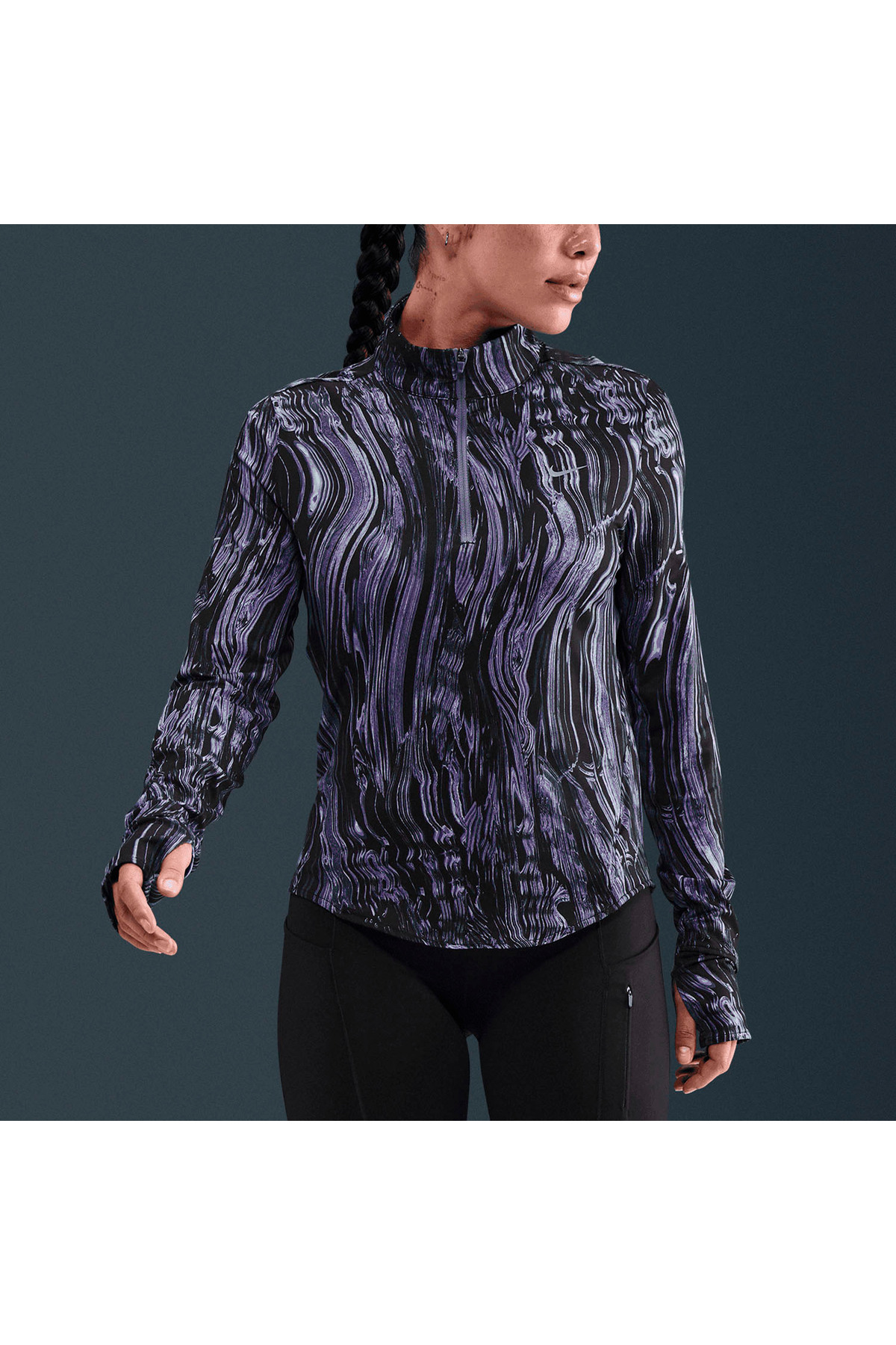 Nike Dri-Fit Swift UV Half-Zip Running Kadın uzun kollu Mat Sportswear görsel 6